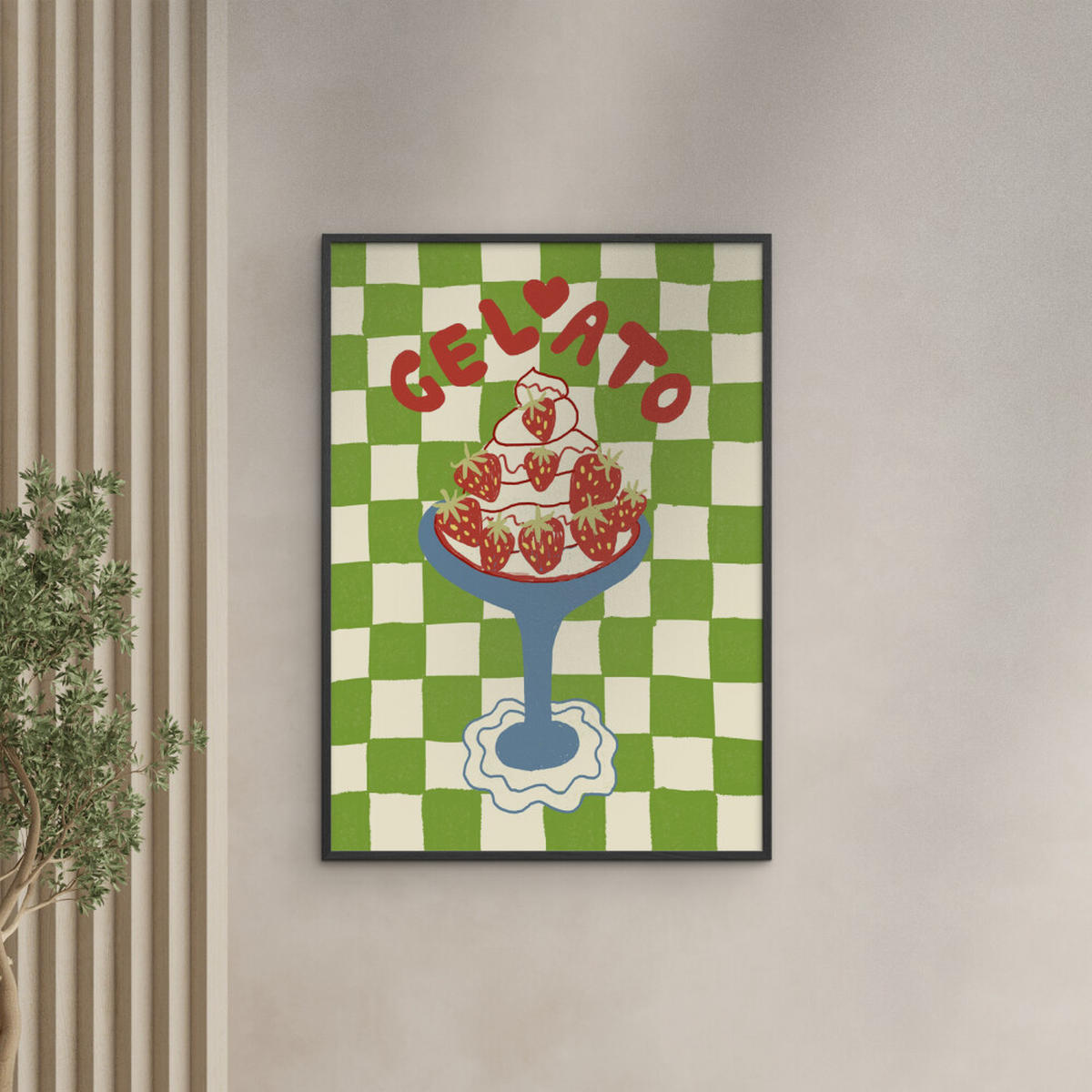 POSTER mit Rahmen Studio Dolci - Gelato - Schwarz/Grün, Holz/Papier (70/100cm) - Poster&Frame