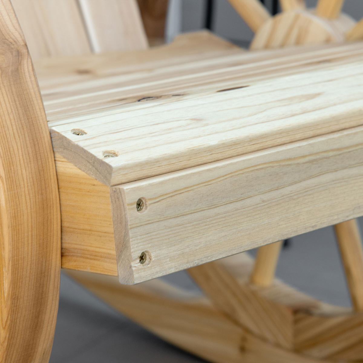 SCHAUKELSTUHL, Schwingsessel, Gartenstuhl mit Rollen-Design, Massivholz, Naturholz - Fichtefarben, Holz (88/92/68cm) - Outsunny