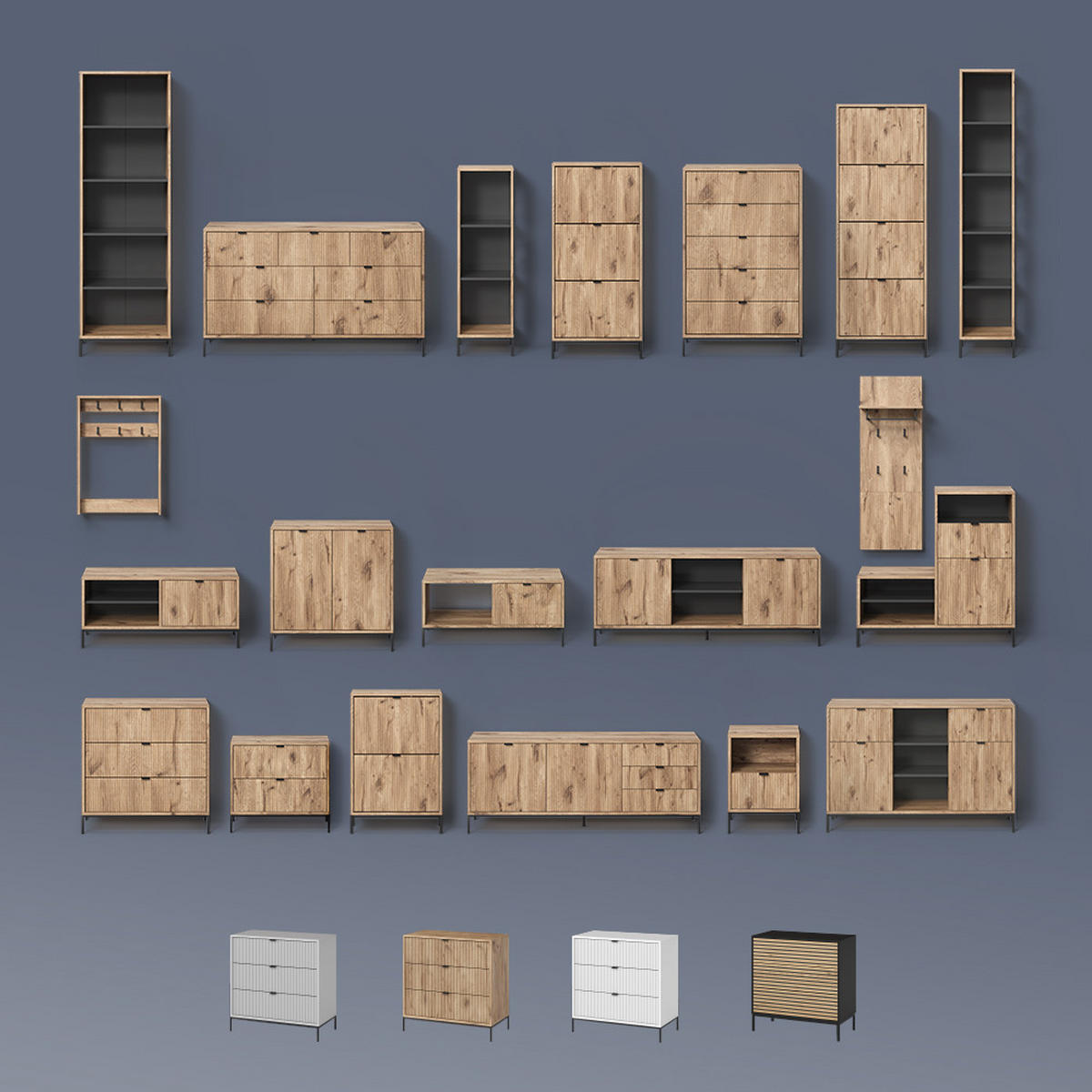 BÜCHERREGAL Aterno Weiß mit 5 Fächern - Weiß, Holzwerkstoff (36/188/36cm) - Livinity®