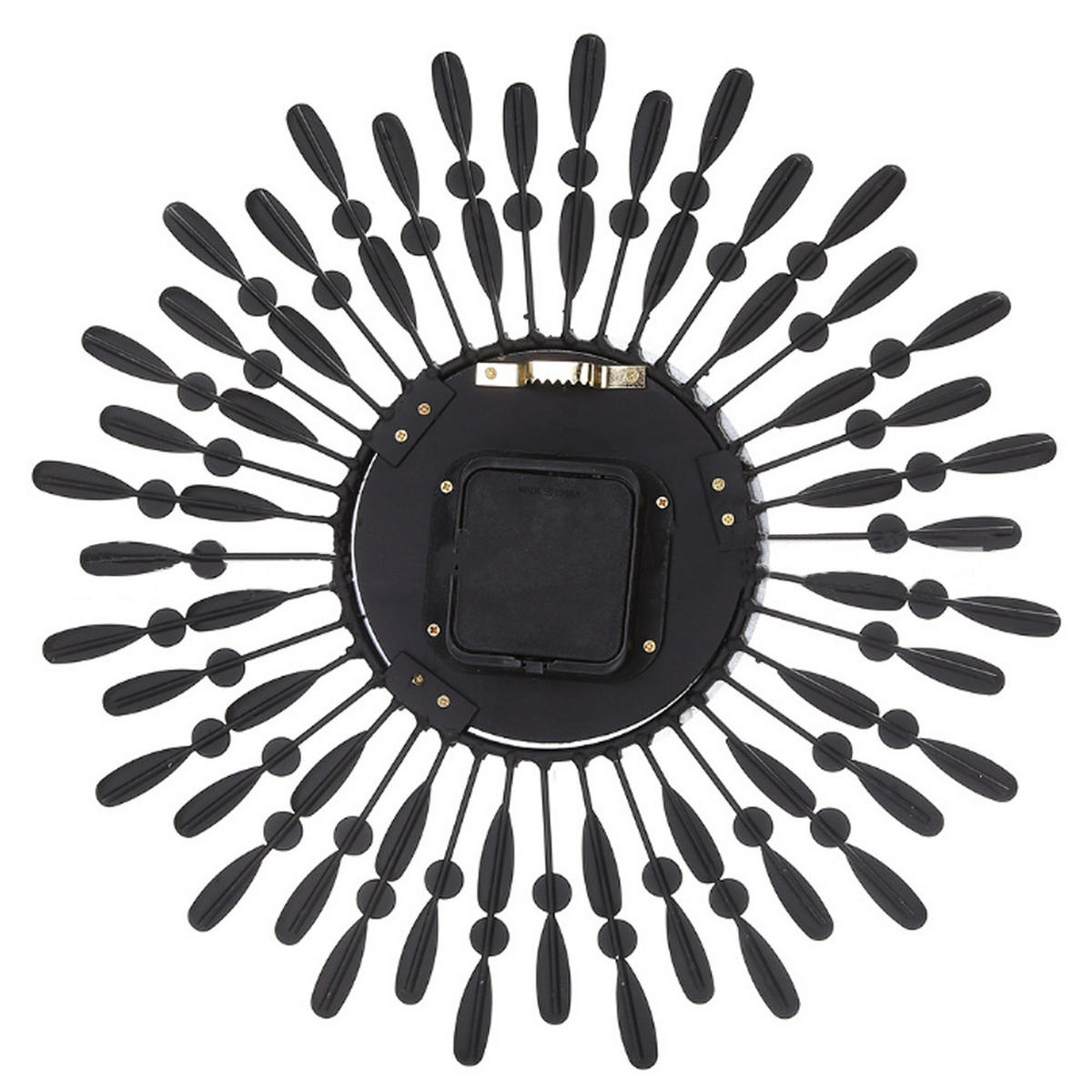 WANDUHR 37.5 cm Durchmesser Blumenförmig Metall Schwarz - Schwarz, Metall (37.5/1/37.5cm) - Livingandhome