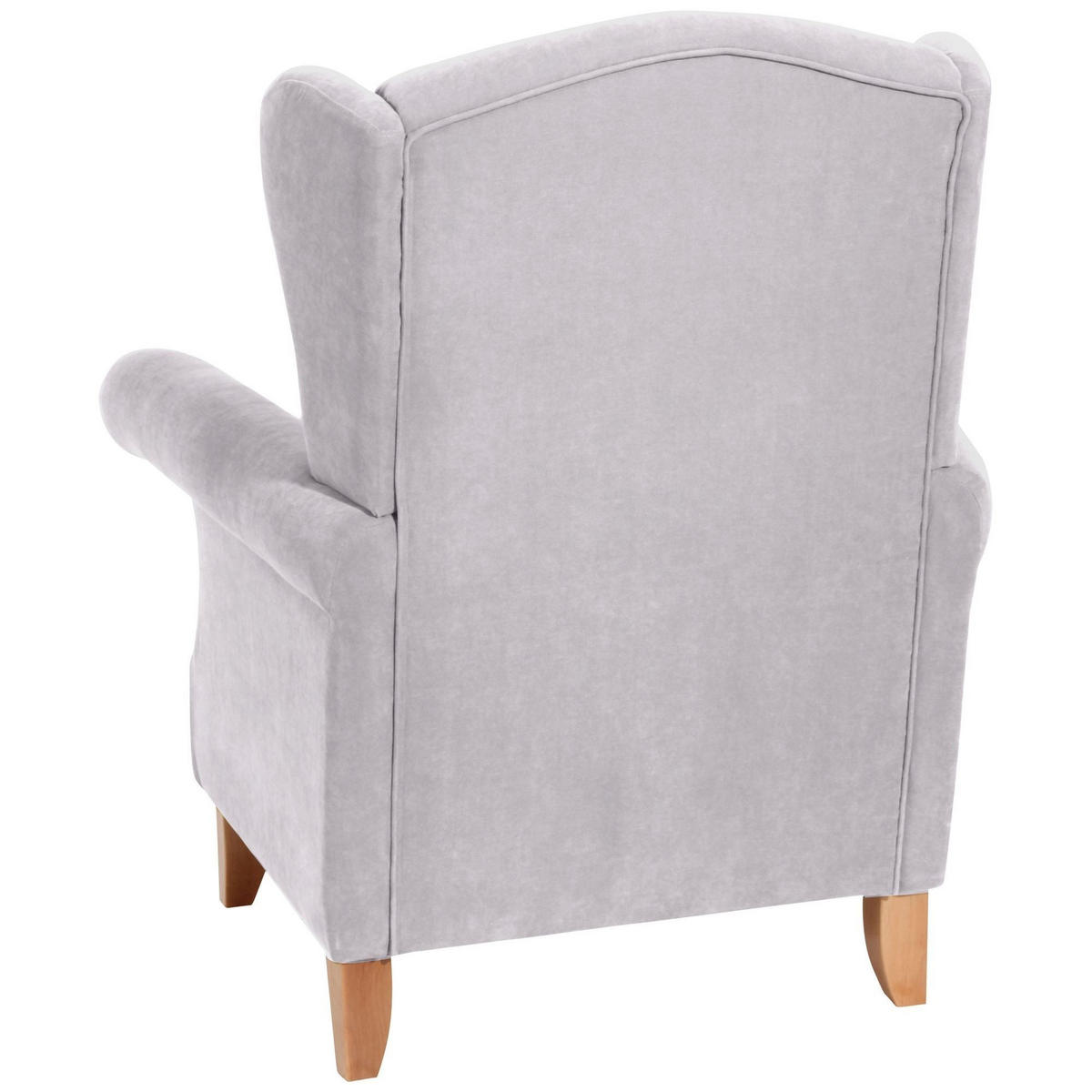 OHRENSESSEL Katria Bezug Veloursstoff Buche natur / silber - Grau, Kunststoff (88/108/84cm) - 58aufmkessel