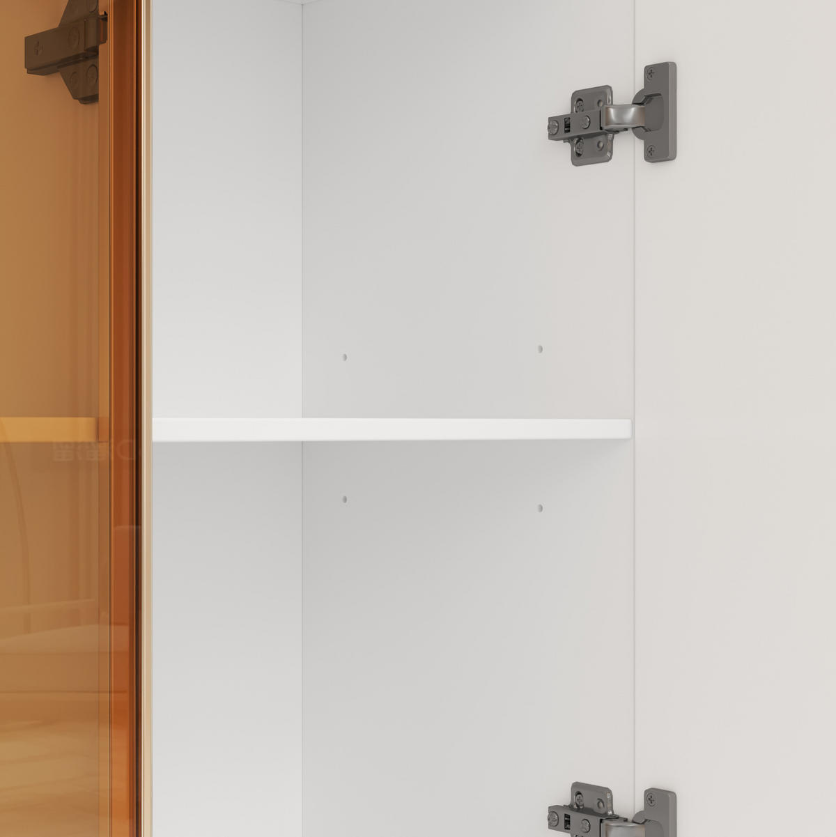 HIGHBOARD 110/35/165 cm in Weiß mit LED-Beleuchtung und Sicherheitsglas - Weiß, Holzwerkstoff (115/165/35cm) - Flora Grace