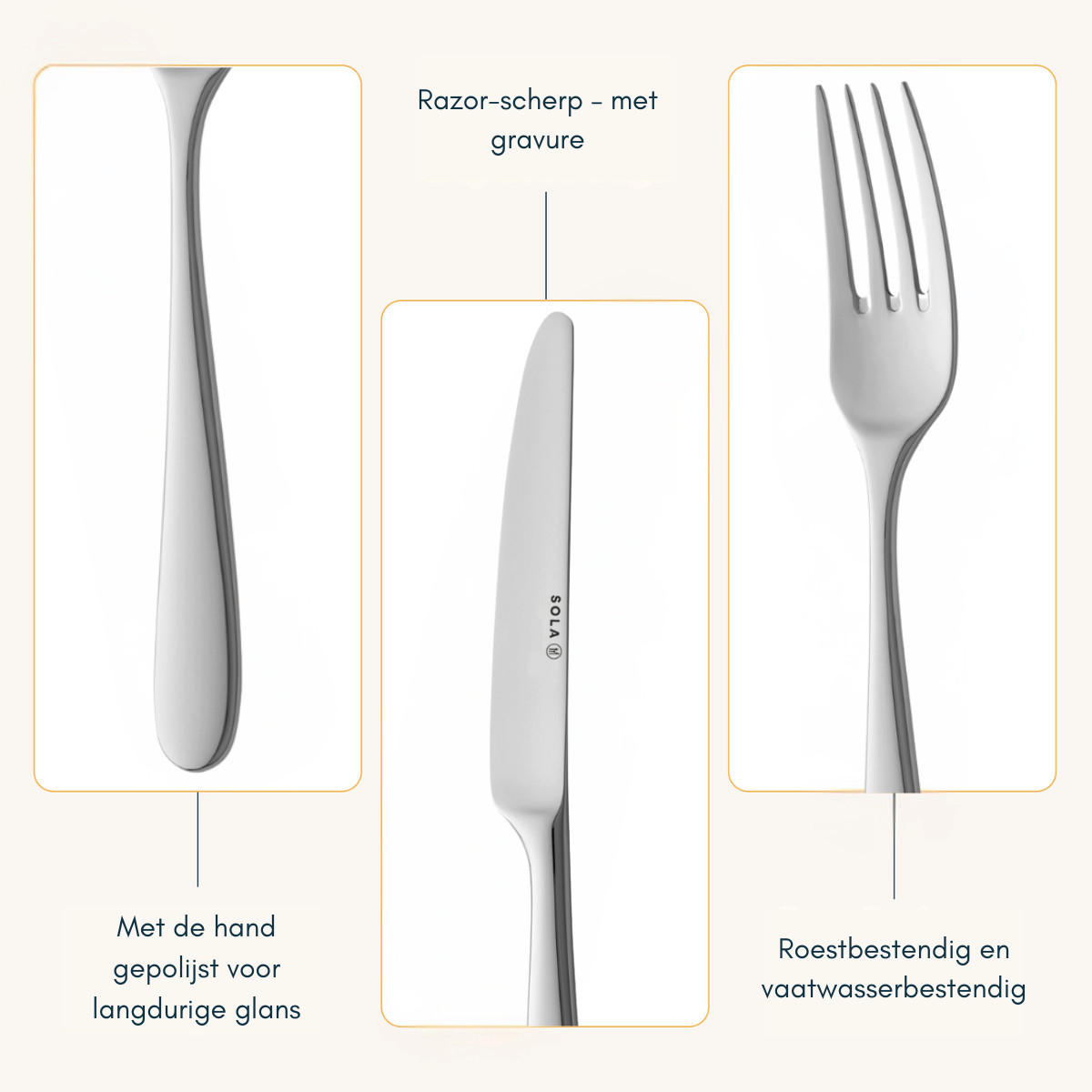 BESTECKSET Nordica - 18/10 Edelstahl - 24-teilig / 6 Personen - Silberfarben, Metall - Sola