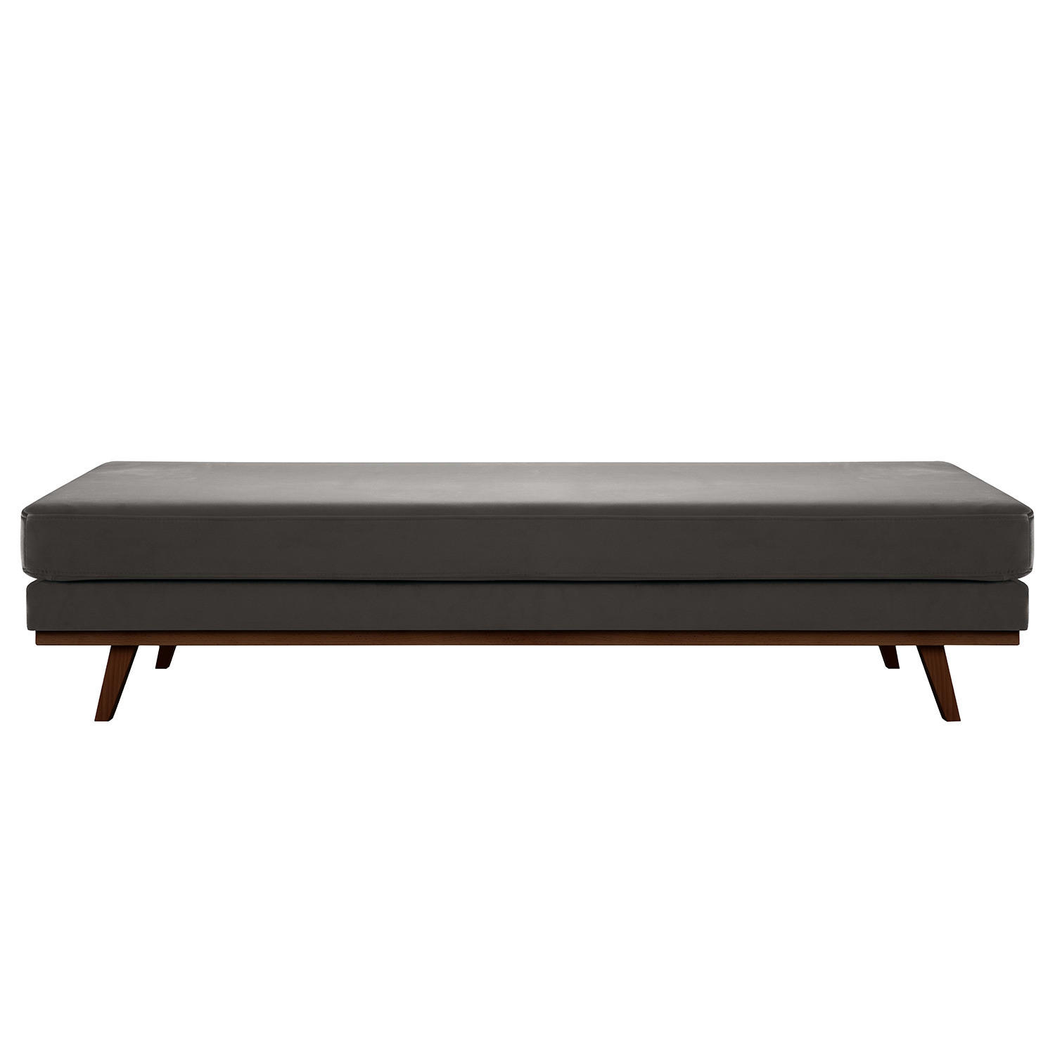 HOCKERBANK - Dunkelgrau/Buchefarben, Textil (180/43/81cm) - home24