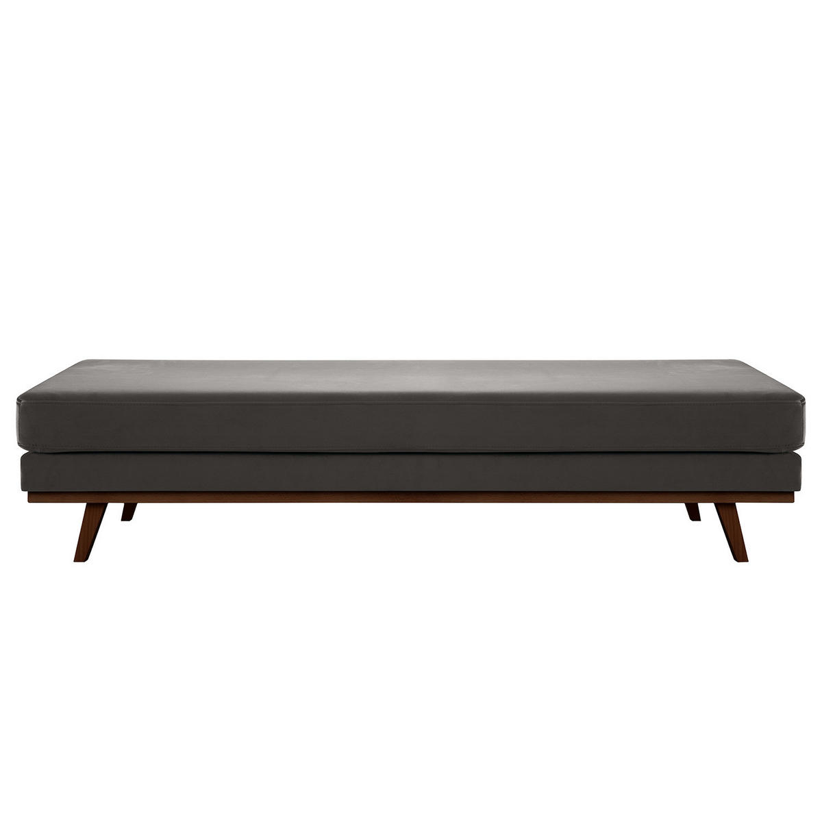 HOCKERBANK - Dunkelgrau/Buchefarben, Textil (180/43/81cm) - home24