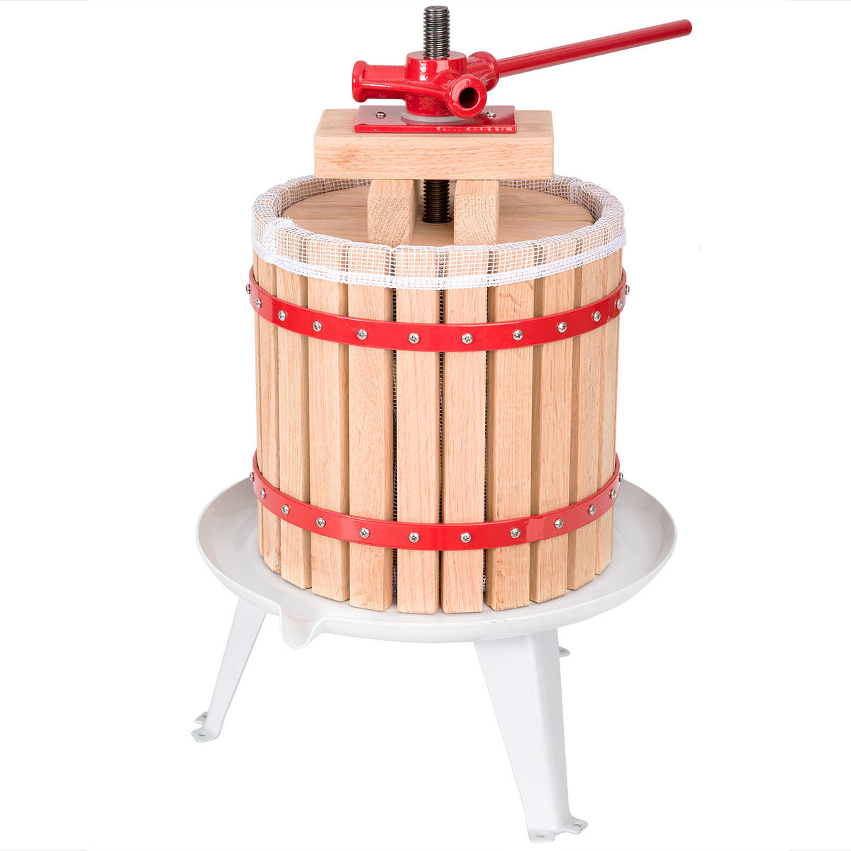 SAFTPRESSE 12 L ,60 x 50 x 38 cm,rot - Rot, Metall (50/38/60cm) - tectake