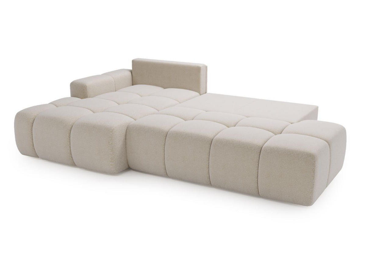ECKSOFA Montero Bouclé-Stoff Creme Rechts - Creme, Holz/Textil (280/177cm) - Graingold