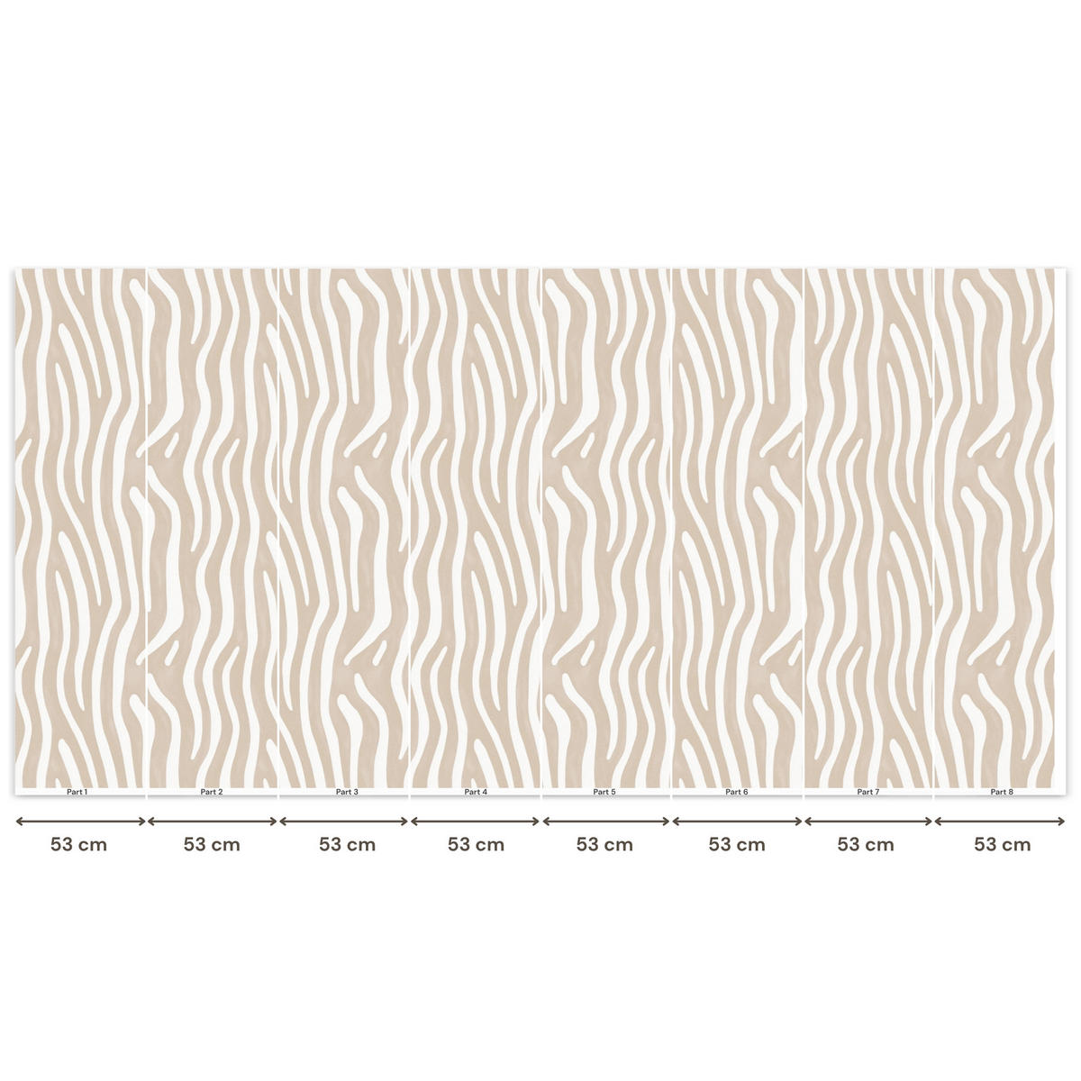 TAPETE - Abstrakt - Zebra - Beige - 400x200 cm - Beige, Papier (400/200cm) - OnlyWow