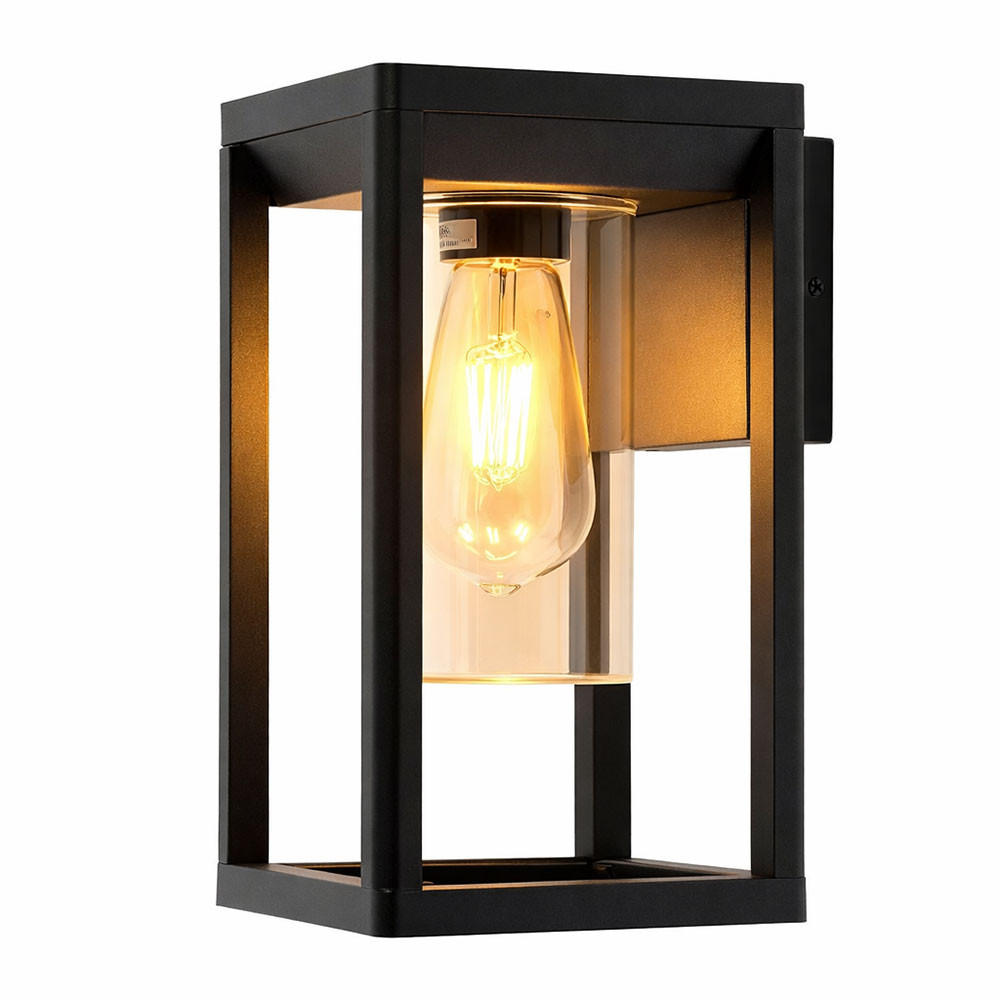 LED WANDLEUCHTE Aluminium Schwarz-Matt Klar - Klar, Glas (16.5/15/27cm) - Globo Lighting