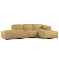 ECKSOFA mit Chaiselongue - Schwarz/Honig, Kunststoff/Textil (290/173cm) - home24