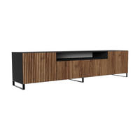 LOWBOARD VAREN 200/41/40 cm, Stand-TV-Schrank Schwarz / Eichefarben - Eichefarben/Schwarz, Holzwerkstoff (200/41/40cm) - MASSENO