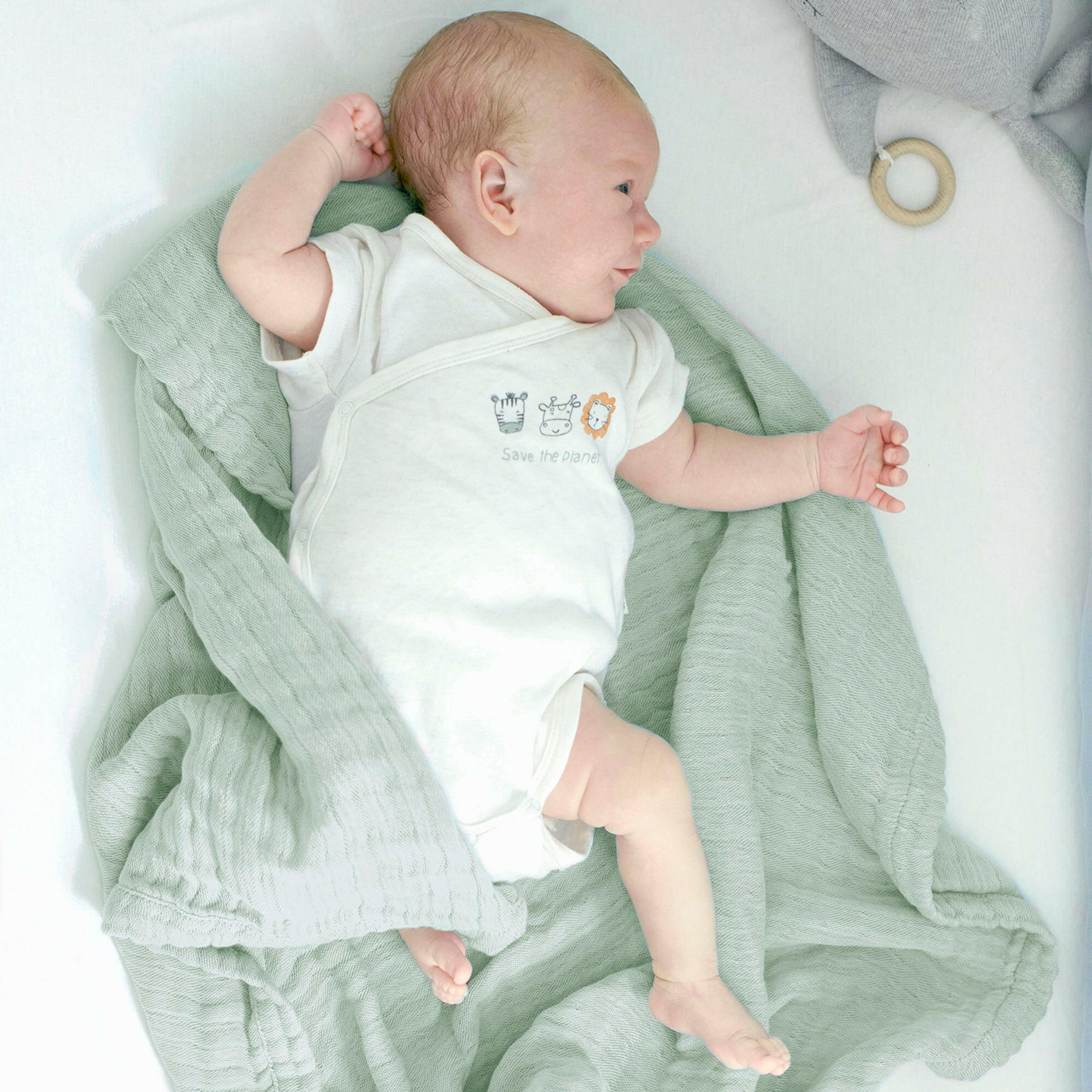 SPUCKTUCH Mint Musselin (65 x 70 cm) - Mintgrün, Textil (70/70cm) - nordic coast company
