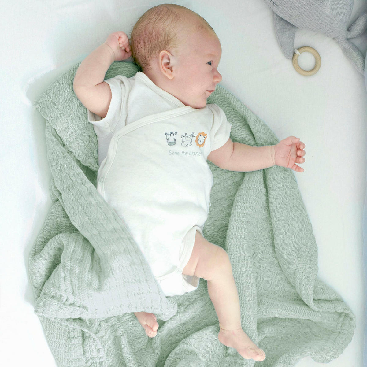 MUSSELINDECKE Mint - Mintgrün, Textil (80/80cm) - nordic coast company