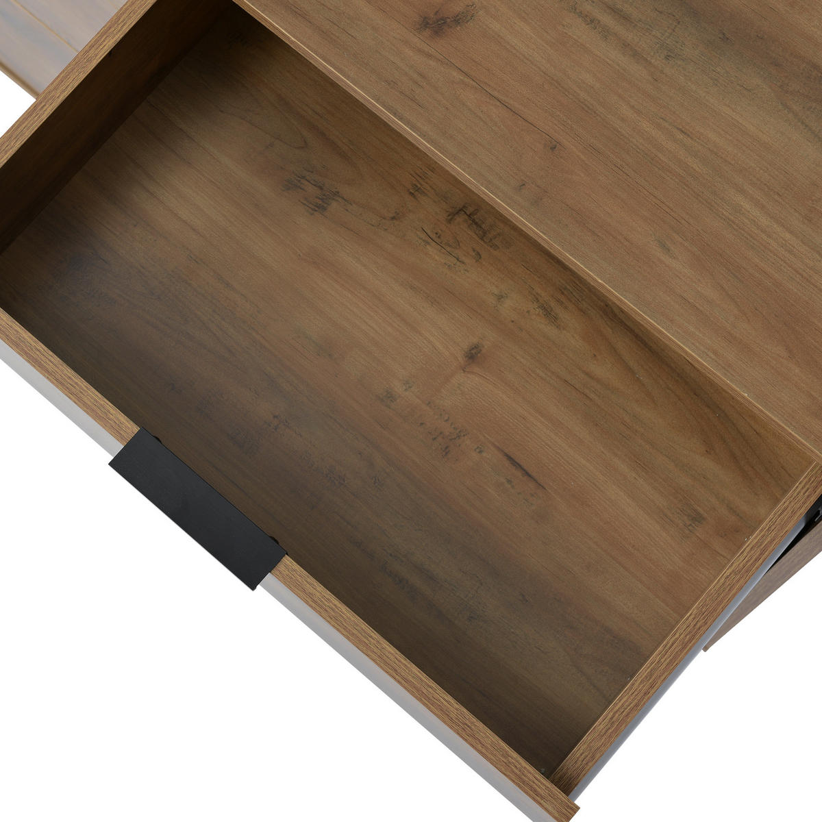 KOMMODE in Dunkle Eichefarben Sideboard mit 6 Schubladen für Schlafzimmer und alle Wohnräume, B120/T40/H76 cm - Eichefarben/Schwarz, Holzwerkstoff/Metall (120/76/40cm) - STILVORA