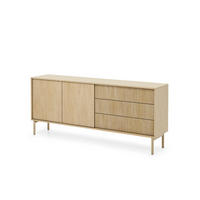 SIDEBOARD ROCCO 187,1x39,5x79,8 cm mit 3 Schubladen und 2 Türen Eichefarben - Braun, Holzwerkstoff (187.1/79.8/39.5cm) - MASSENO