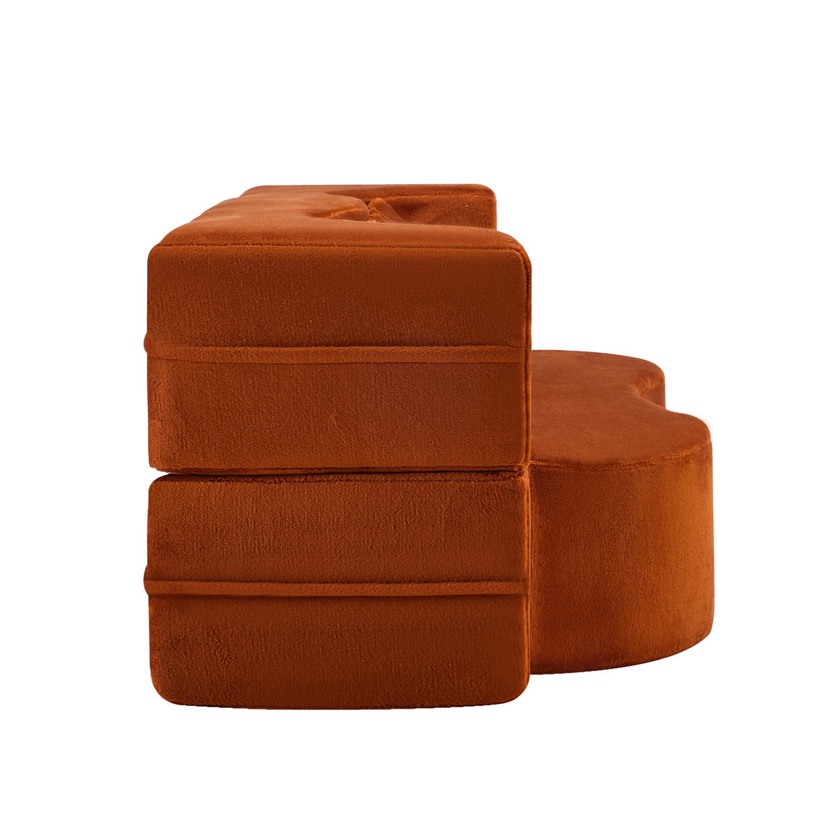 2-SITZER SCHLAFSOFA Mikrofaser Orange mit Klappfunktion und 2 Kissen - Orange, Textil (180/70/110cm) - WISHDOR