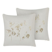 DEKOKISSEN 2er-Set Hellbeige 45/45 cm Gomphrena - Beige, Textil (45/45cm) - Beliani