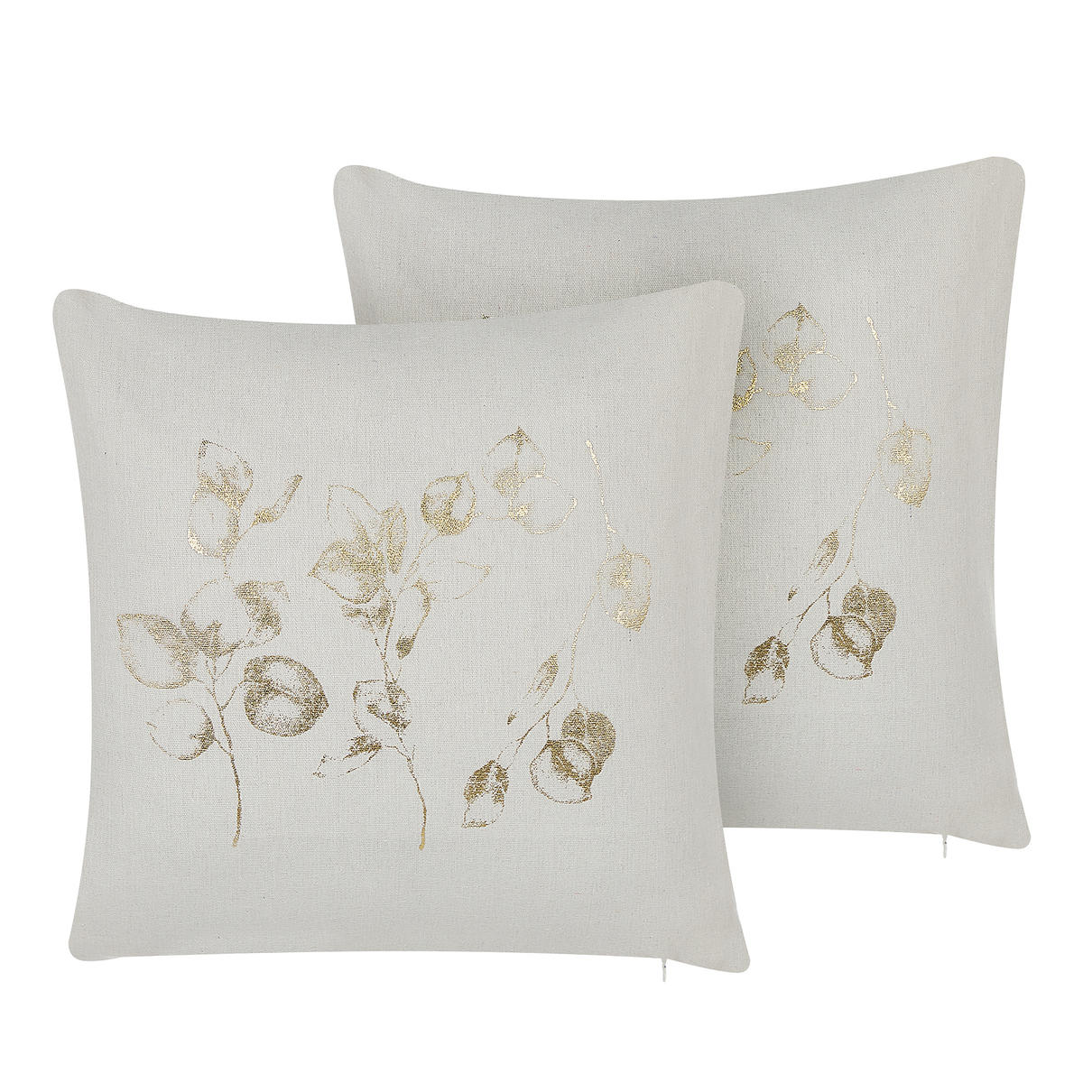 DEKOKISSEN 2er-Set Hellbeige 45/45 cm Gomphrena - Beige, Textil (45/45cm) - Beliani