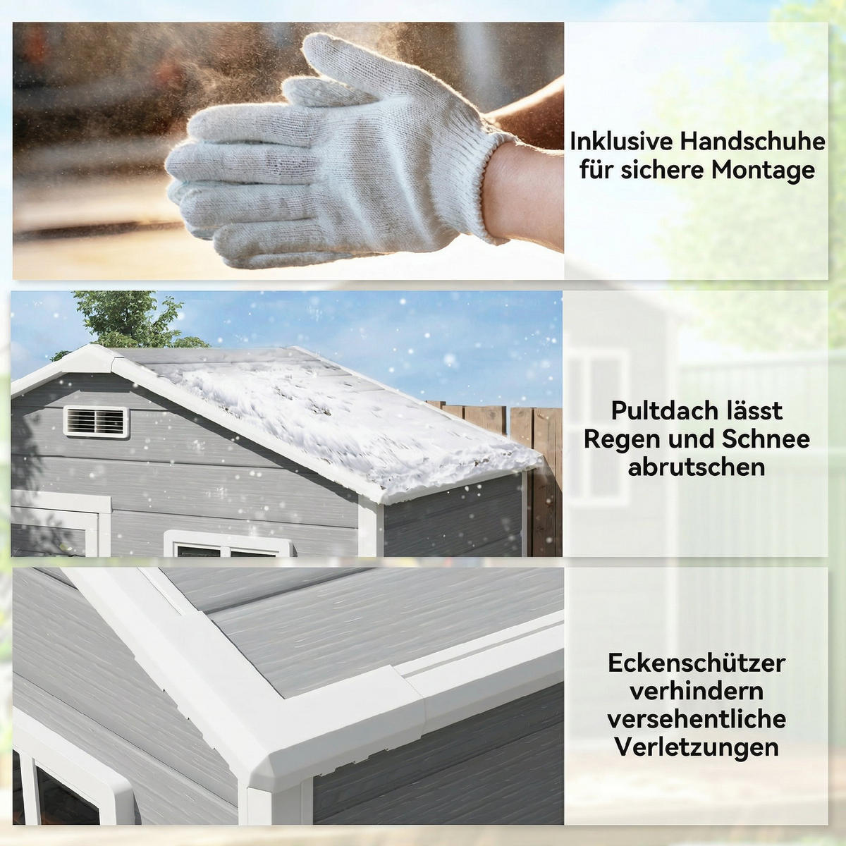GERÄTEHAUS DE-08142 mit Satteldach & abschließbarer Tür - Grau, Kunststoff (121/200/182cm) - ComfortXL