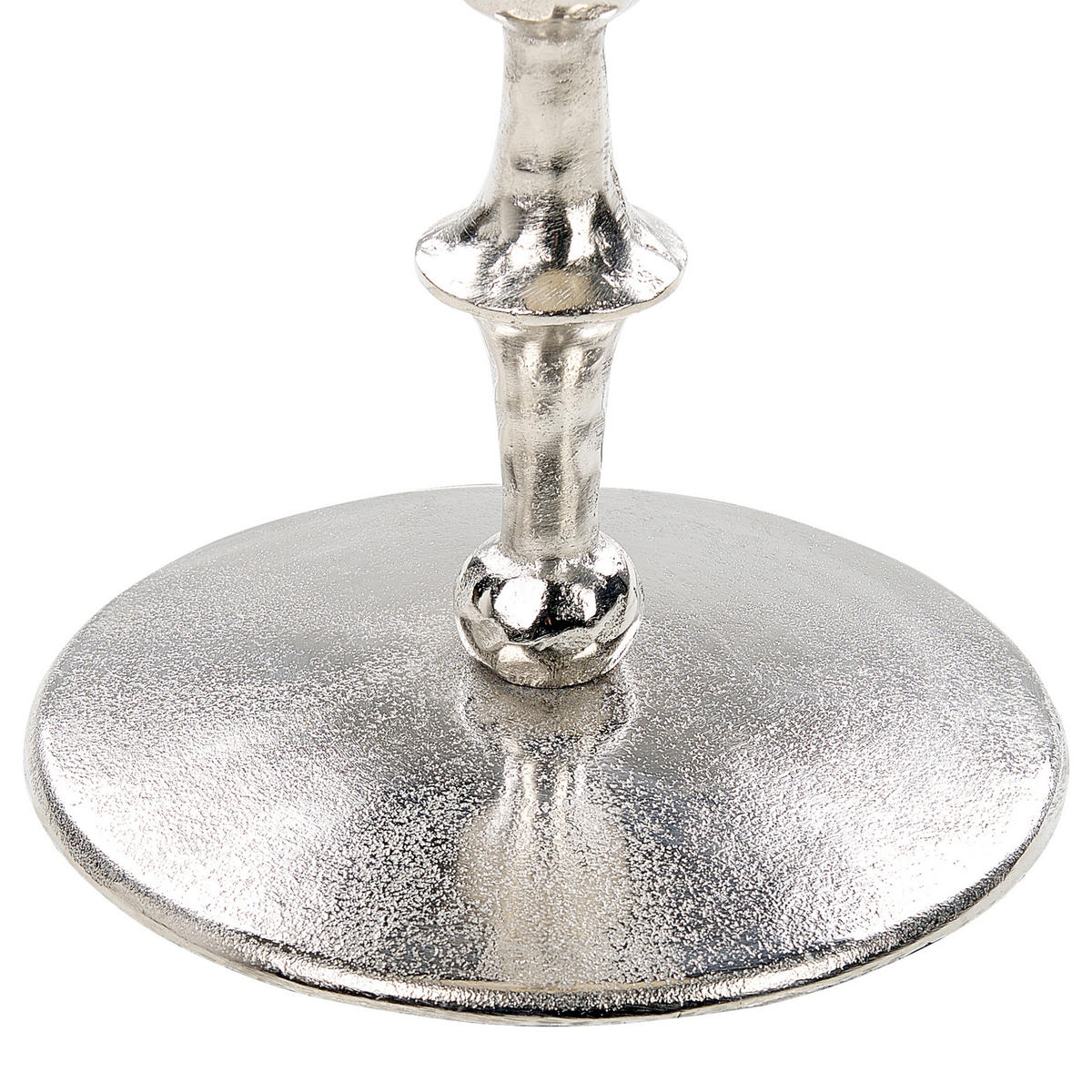 BEISTELLTISCH Aluminium silber rund 32 cm Meda - Silberfarben, Metall (32/32/61cm) - Beliani