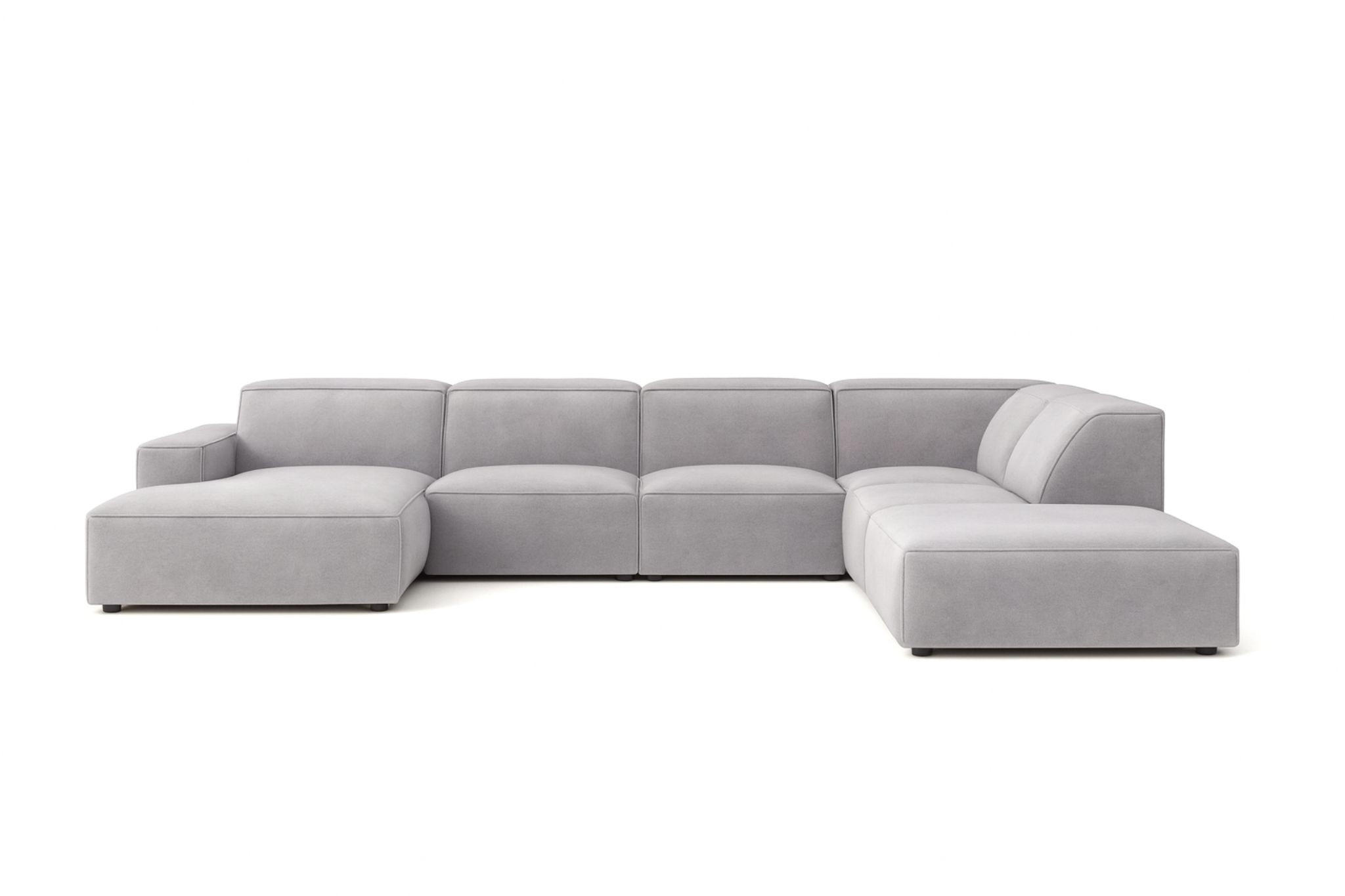 ECKSOFA Cursal V, Stoff Salvador, Grau, Rechts - Grau, Holz (364/262cm) - Kaiser Möbel