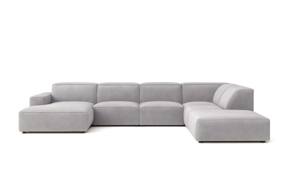 ECKSOFA Cursal V, Stoff Salvador, Grau, Rechts - Grau, Holz (364/262cm) - Kaiser Möbel