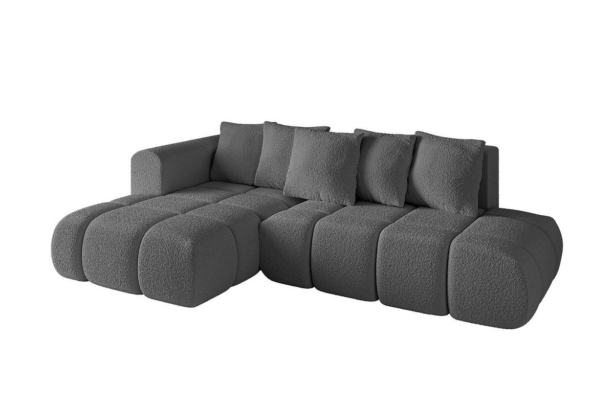 ECKSOFA Ottomane Links CLOUD-L-v1 289x180x40 Grau Bouclé - Grau, Holzwerkstoff/Kunststoff (180/289cm) - ALTDECOR