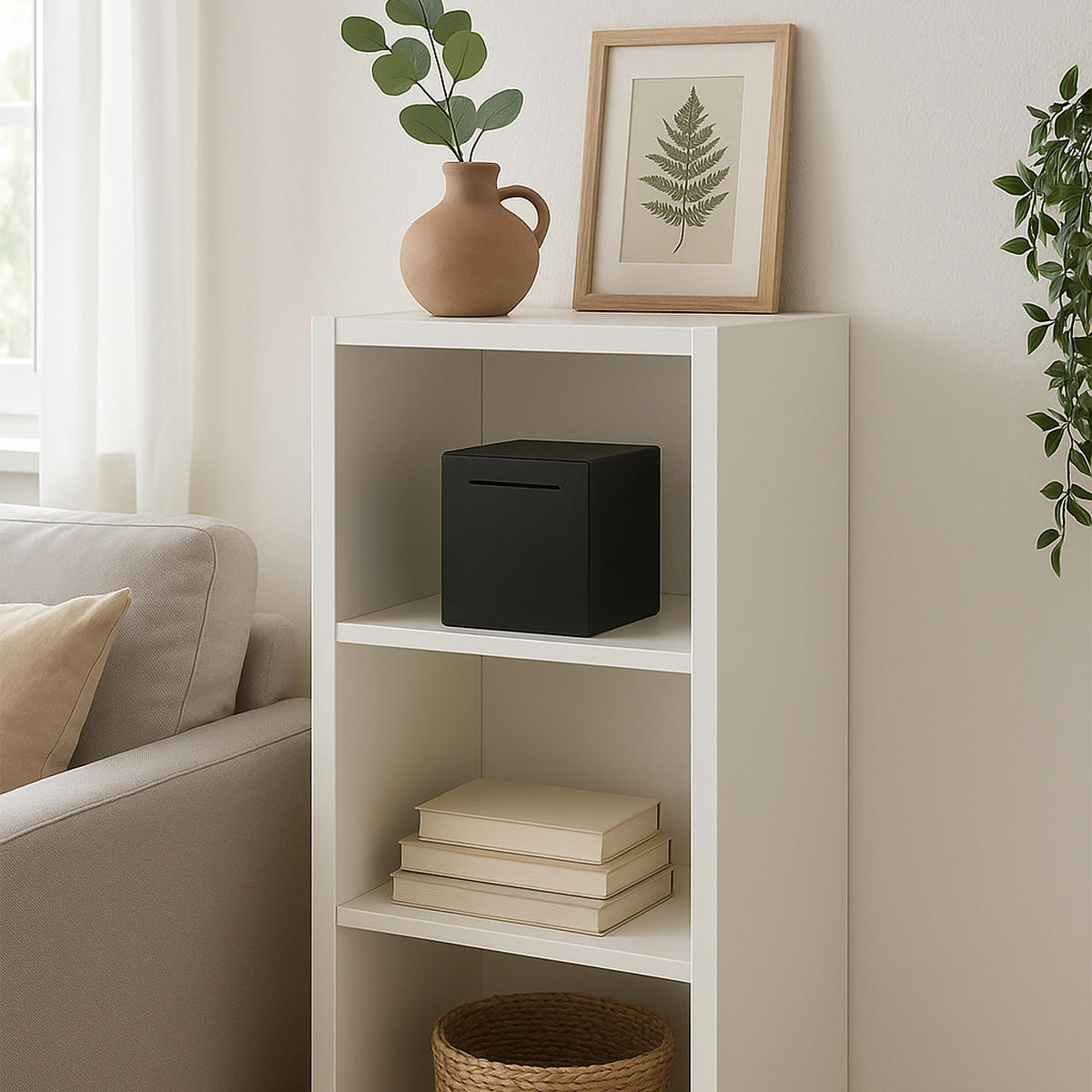 KASIČKA - čierna, kov (15/15/15cm) - Relaxdays