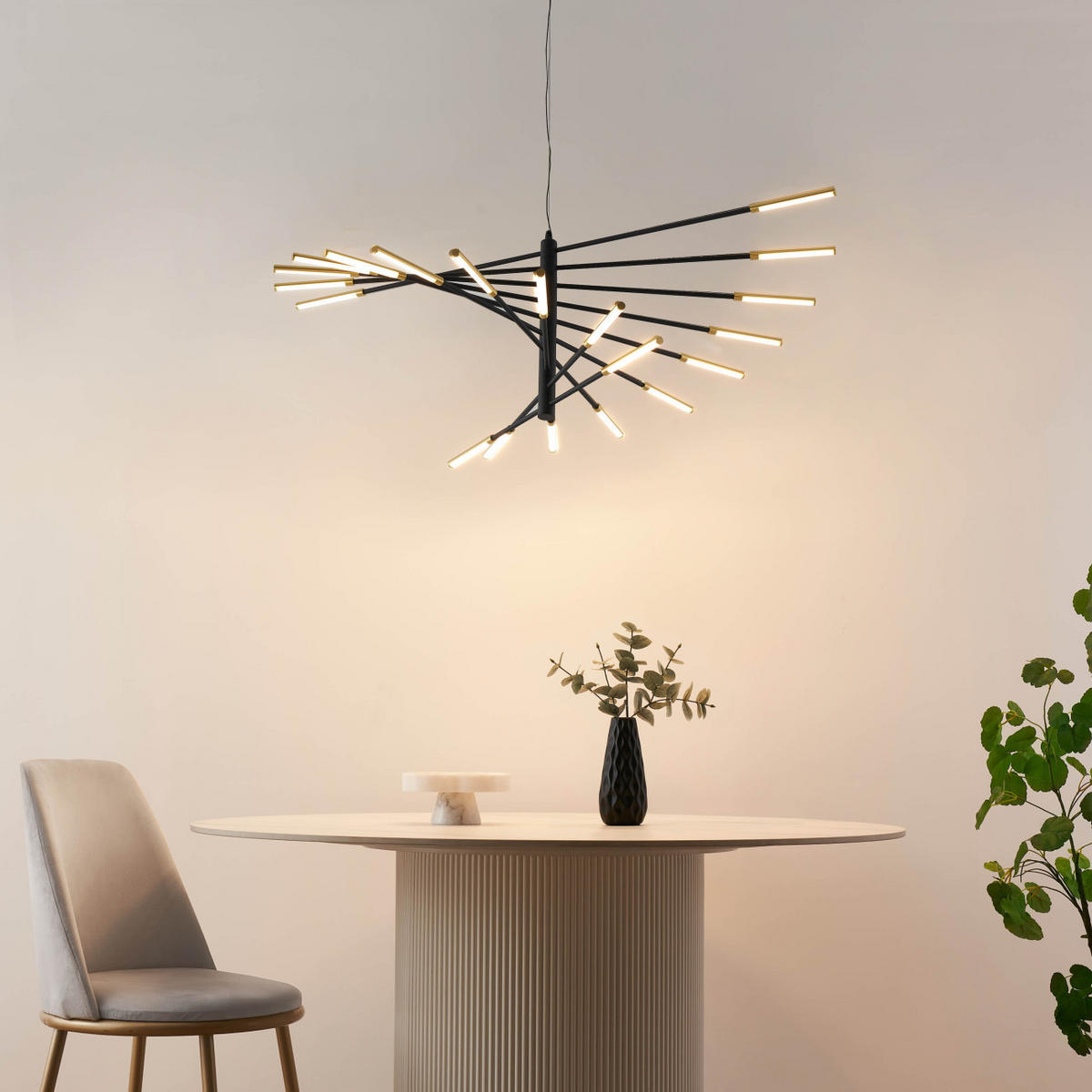 HÄNGELEUCHTE Aspen, Schwarz und gold, 40cm - Goldfarben, Metall (40/115/40cm) - KOSILUM