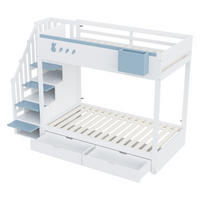 ETAGENBETT aus Massivholz 90x200 cm in Weiß mit Stauraum - Weiß, Holz (90/200cm) - Modfu