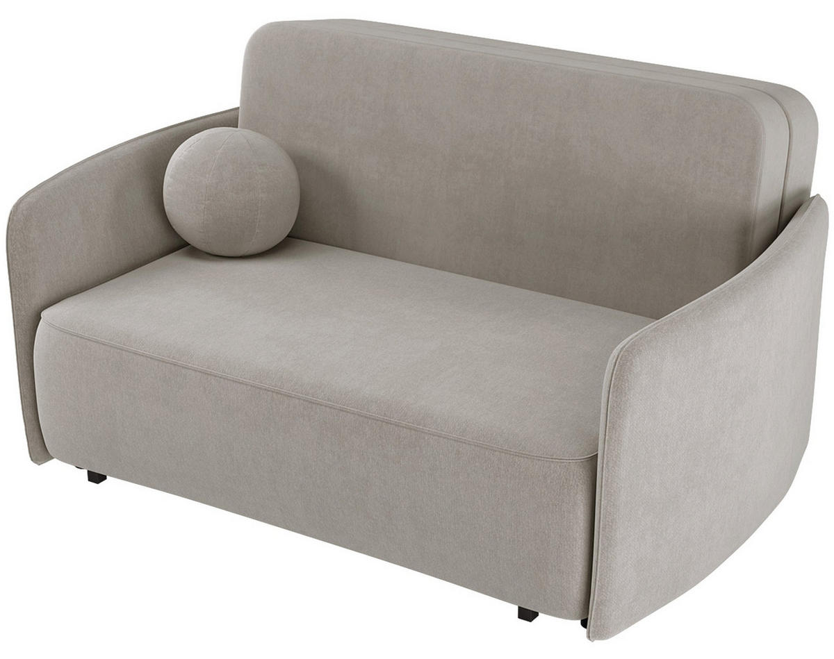 SCHLAFSOFA Paxi 165 cm - Ecru/Schwarz, Holz/Metall (165/84/106cm) - Selsey