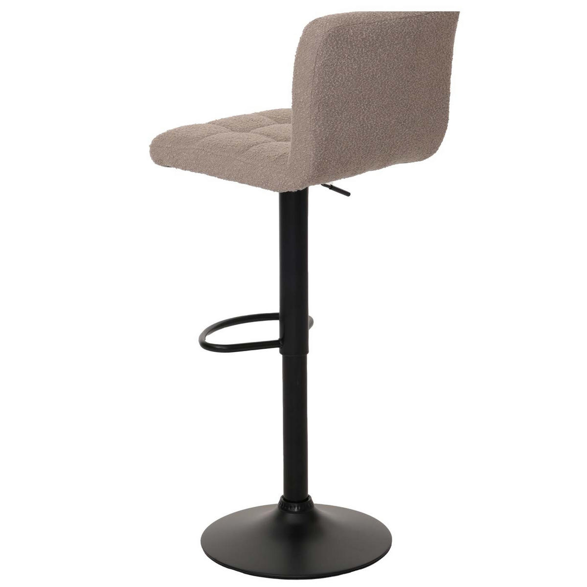 BARHOCKER 2er-Set gepolstert mit Lehne Sitzhöhe 63-83cm höhenverstellbar drehbar Stoff Boucle Taupe - Braun, Textil/Metall (38/107/41cm) - PROREGAL