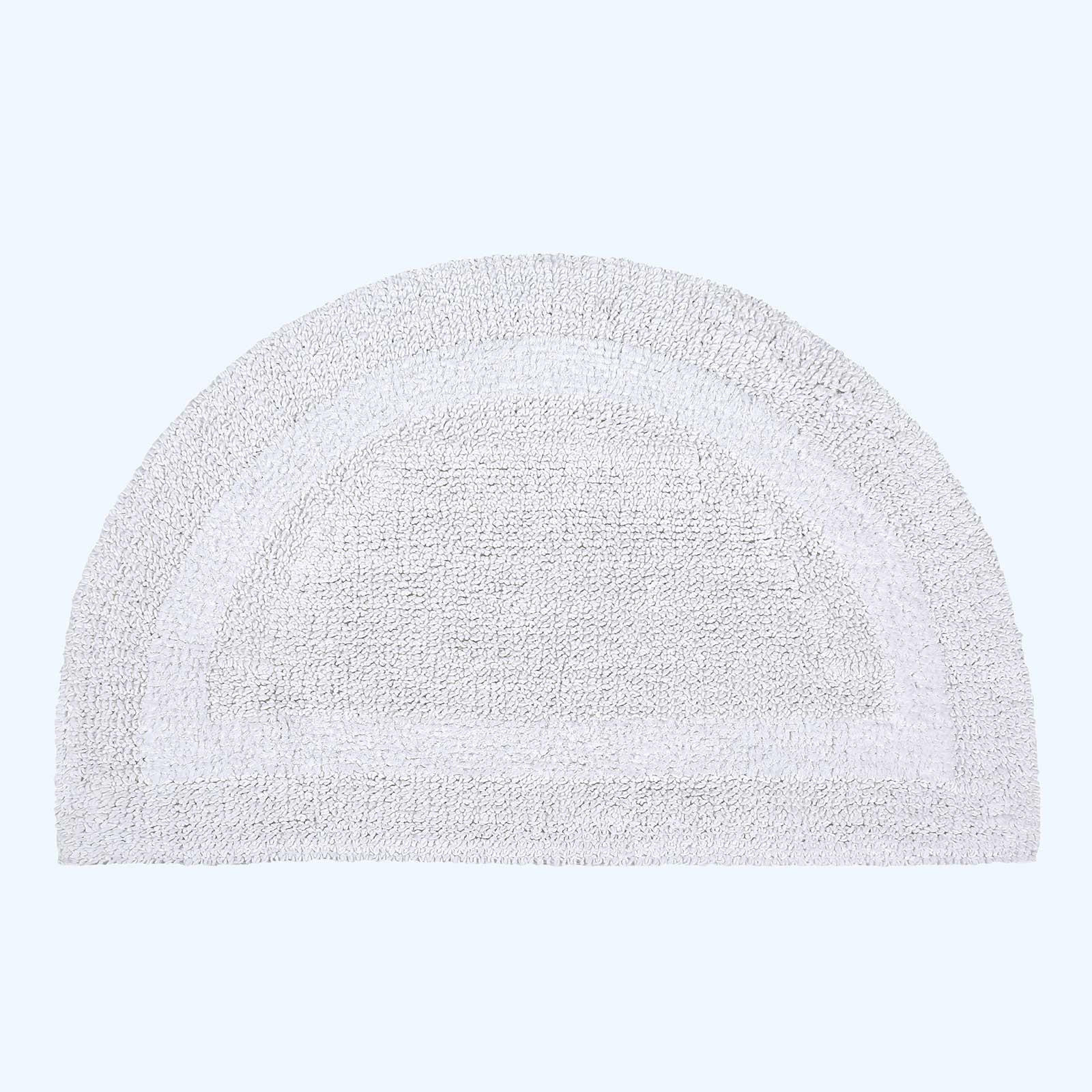 BADEMATTE halbrund 50/80 cm, 100% Baumwolle, wendbar - Weiß, Textil (50/80cm) - Homescapes
