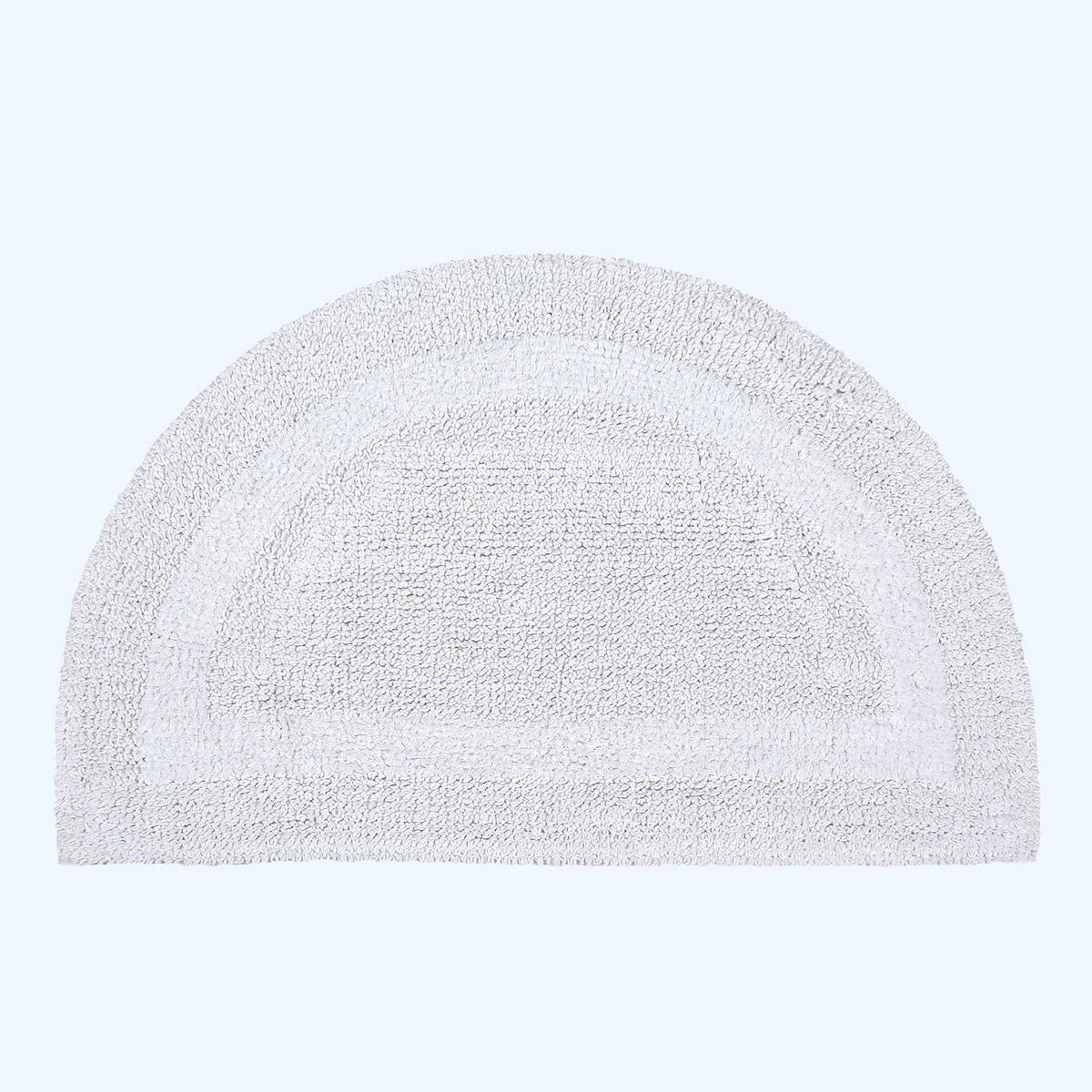 BADEMATTE halbrund 50/80 cm, 100% Baumwolle, wendbar - Weiß, Textil (50/80cm) - Homescapes