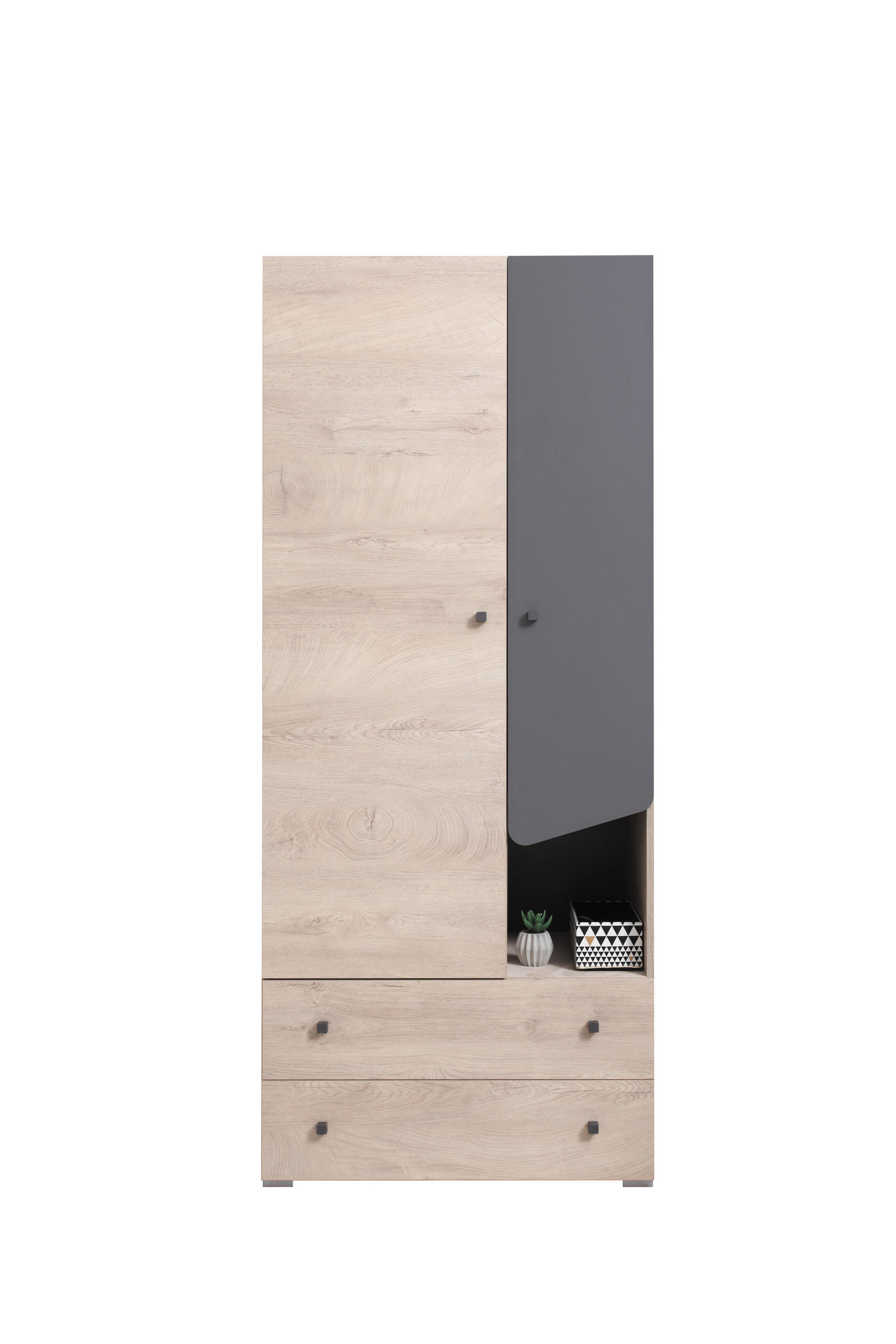 DREHTÜRENSCHRANK RAVENNA 80/190/50cm 2-türig Eichefarben - Eichefarben, Holzwerkstoff (80/190/50cm) - MASSENO