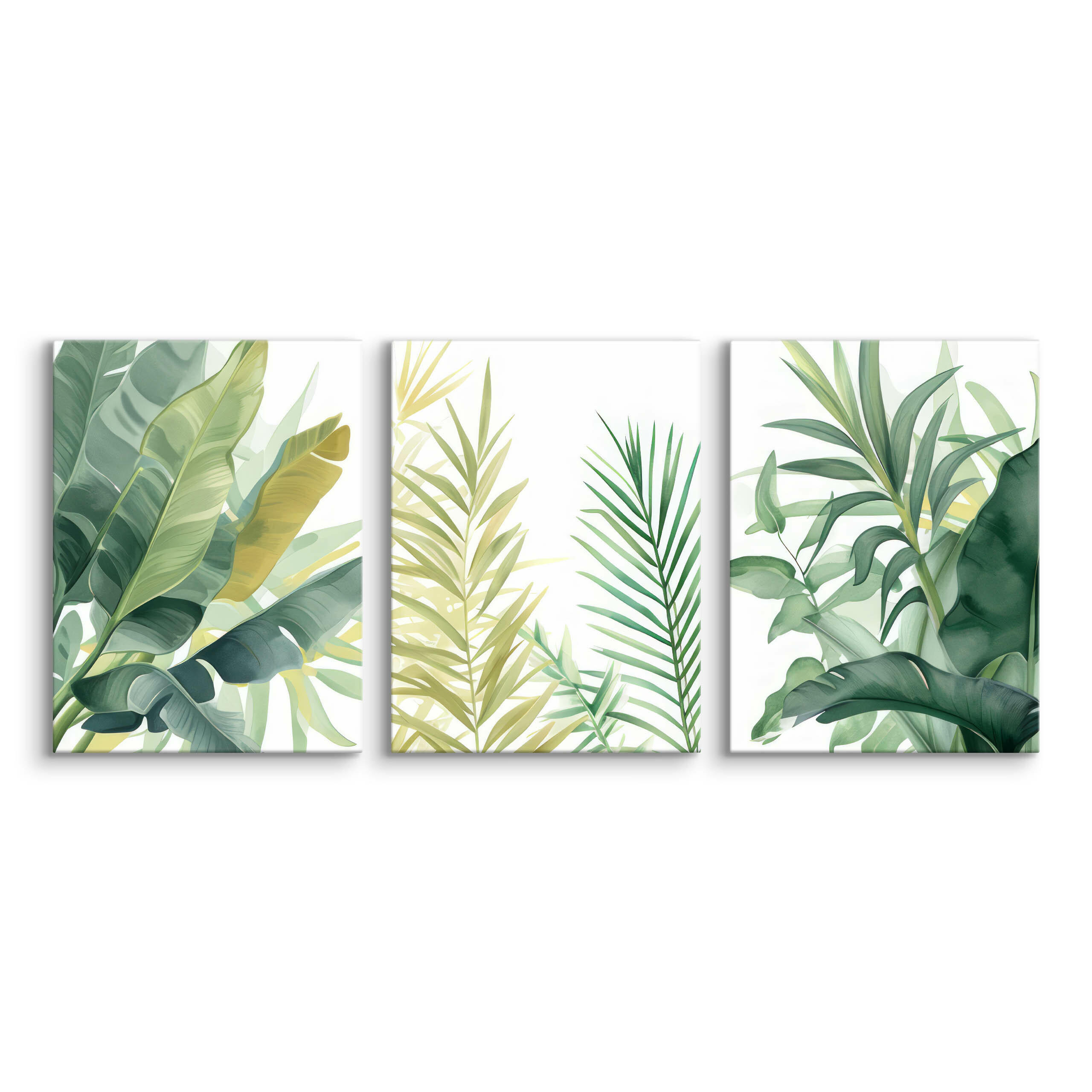 Thumbnail - Muralo Leinwandbilder, Grün, Weiß, Beige, Textil, Baum/Pflanze/Natur, Rechteckig, 90x40 cm, Bilder und Zubehör, Wandbild...