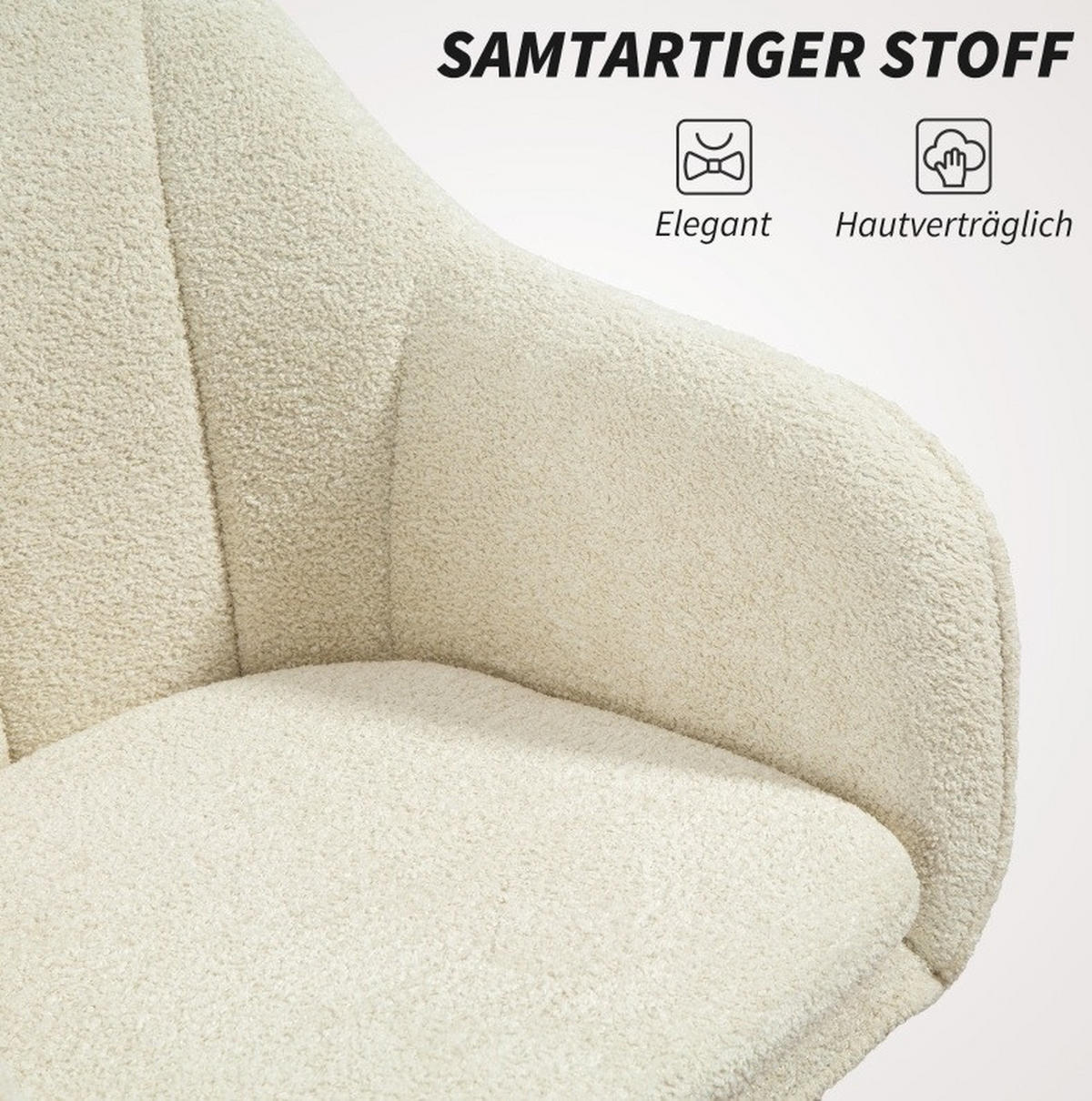 DREHSTUHL 60/63/84-94 cm, beige, gepolstert, höhenverstellbar, samtoptik,beige - Beige, Kunststoff (60/94/63cm) - Redom