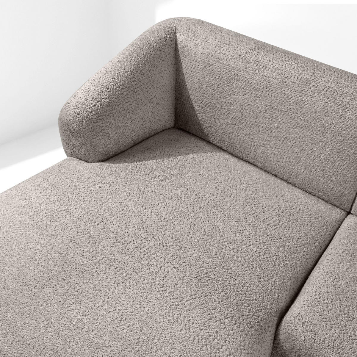 ECKSOFA LINKS VIRA, Kühles Braun, Chenille - Graubraun/Schwarz, Holz/Holzwerkstoff (300/160cm) - KONSIMO®