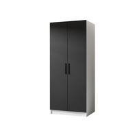 DREHTÜRENSCHRANK GOLD Weiß & Schwarz - Schwarz/Weiß, Holzwerkstoff (78/205/52.5cm) - Kier Furniture