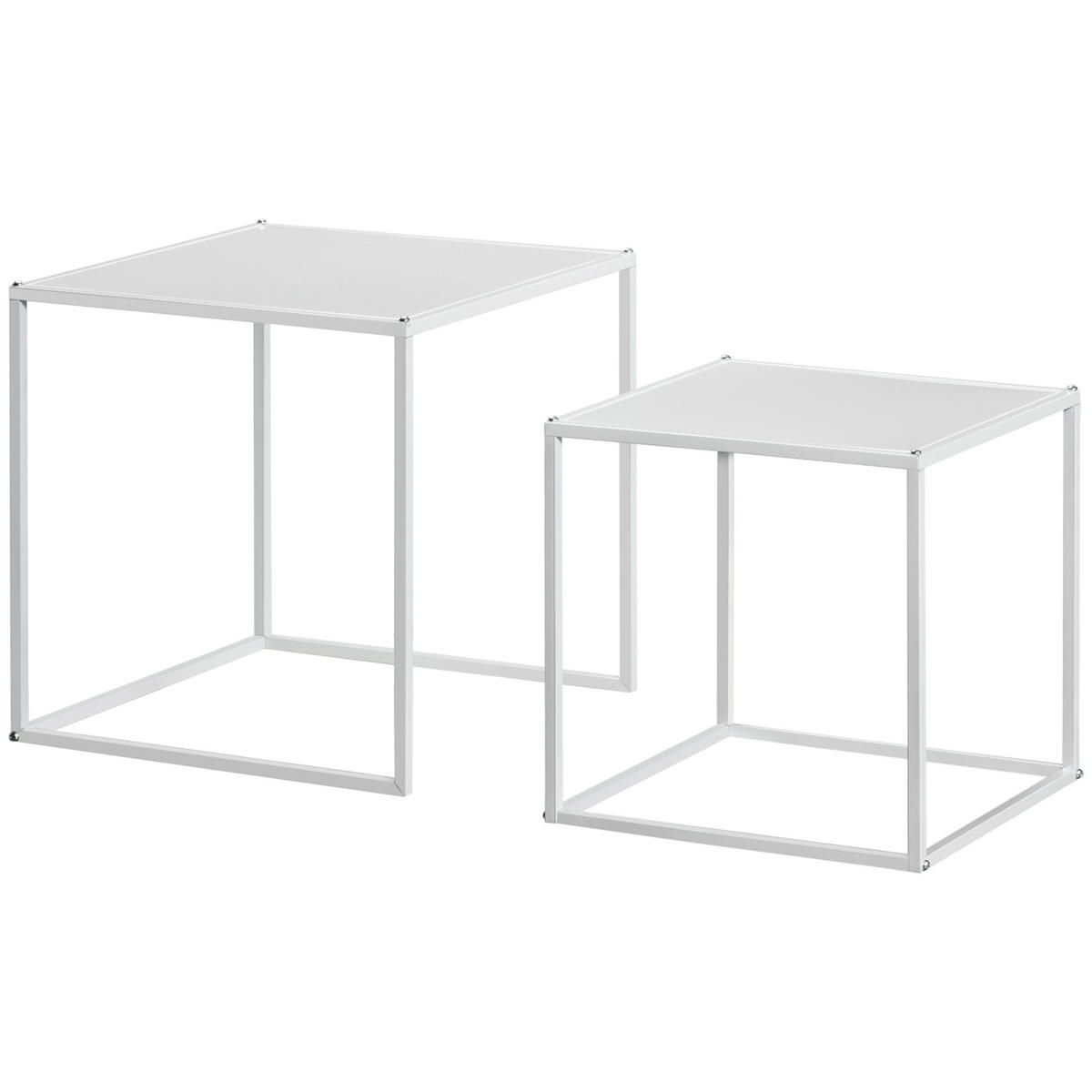 BEISTELLTISCH Weiß 2 Stück - Weiß, Naturmaterialien (40/40/40cm) - GiPP