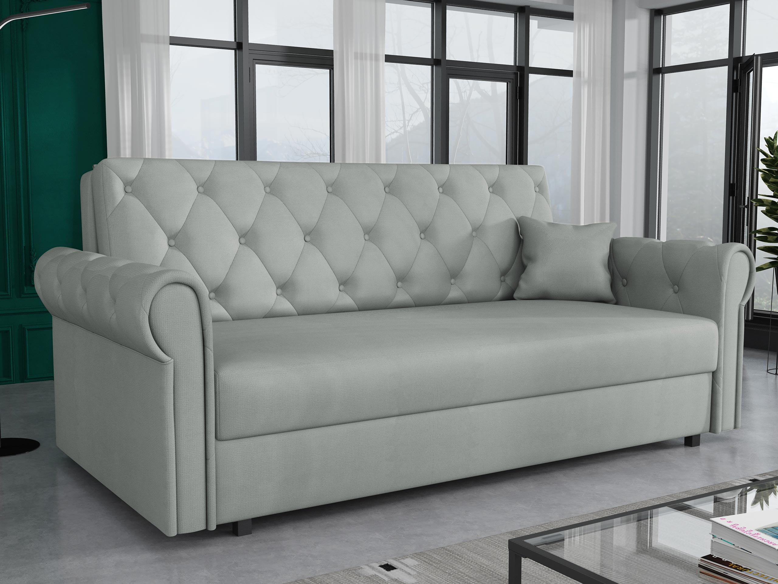 SCHLAFSOFA Viva Roma IV - Schwarz/Grau, Holz/Textil (188/85/98cm) - MIRJAN24