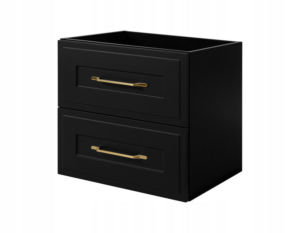 WASCHBECKUNTERSCHRANK CLASSIC 120 cm mit Arbeitsplatte Matt schwarz - Schwarz/Weiß, Holzwerkstoff (120/58/46cm) - Rodan