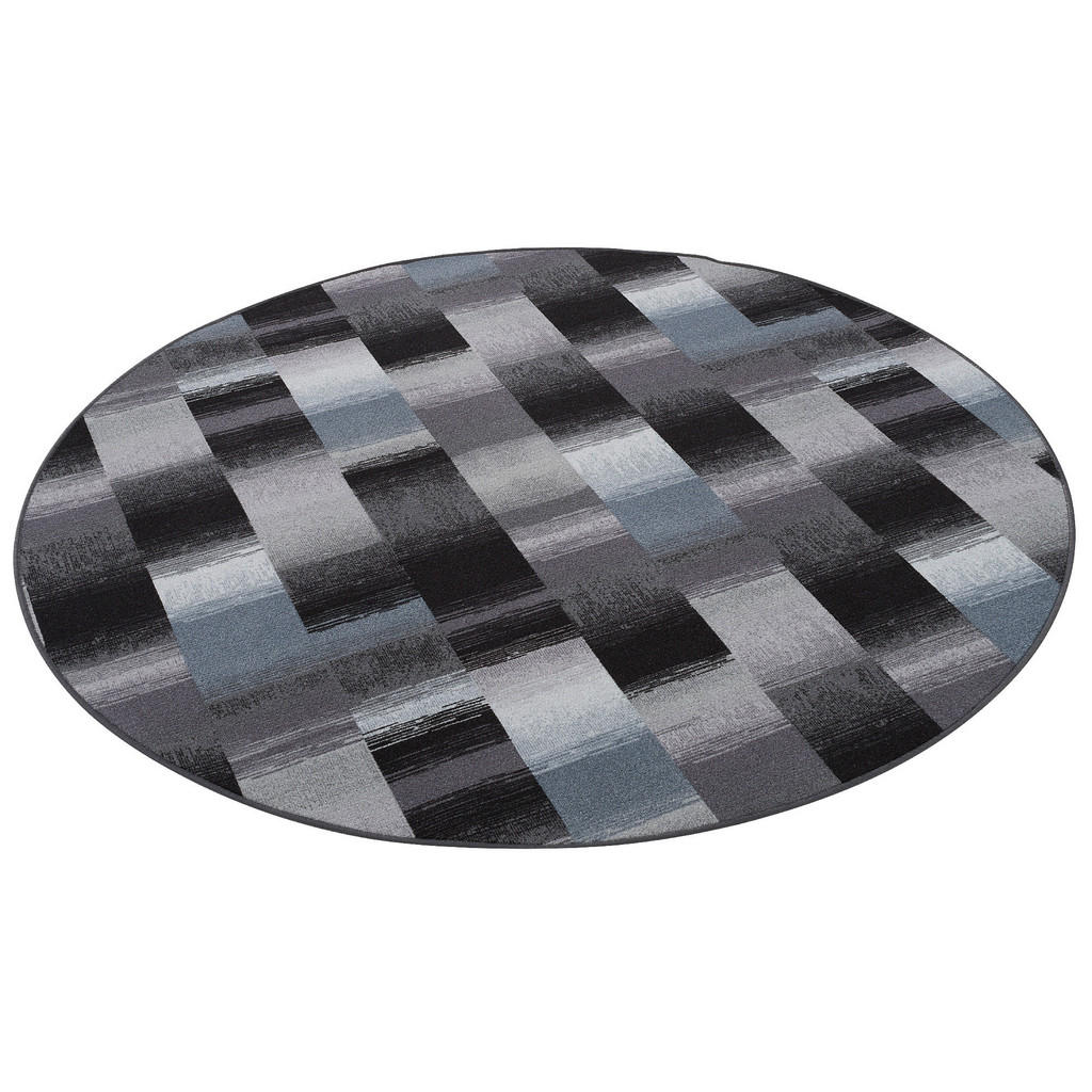 Thumbnail - Snapstyle Designer, Grau, Blau, Textil, Rund, 160x160 cm, Teppiche & Böden, Teppiche