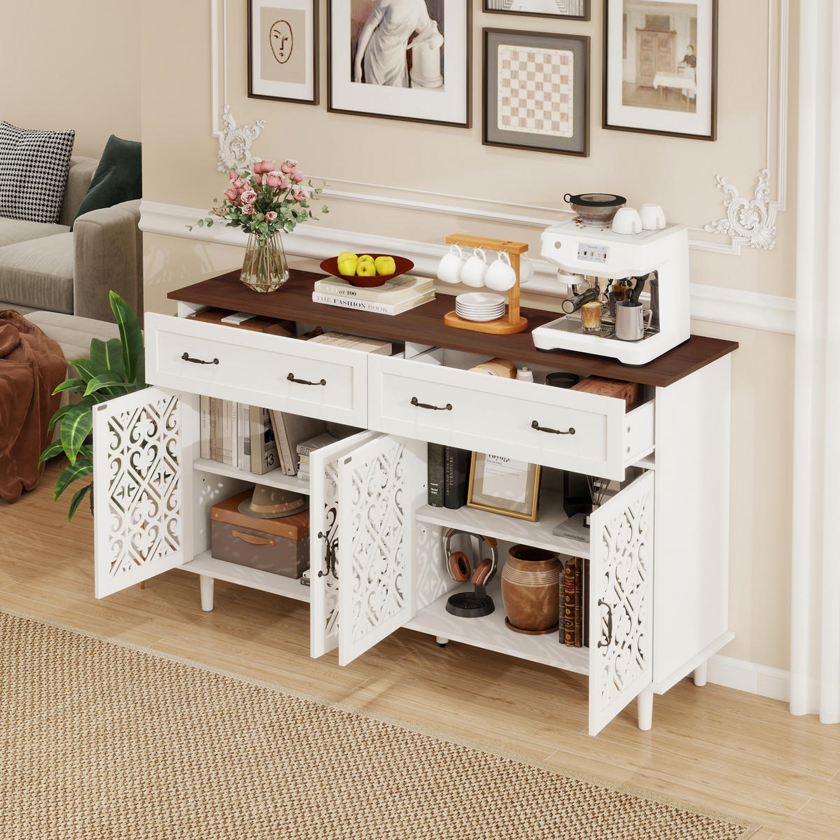 SIDEBOARD Weiß 150/40/90.3 cm - Weiß, Holzwerkstoff (150/90.3/40cm) - PANGIVO