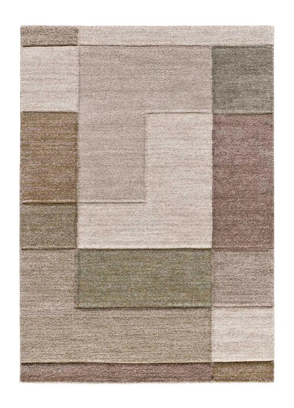 HOCHFLORTEPPICH Beige / Grün Teva 80/120 cm - Grün, Textil (80/120cm) - Atticgo