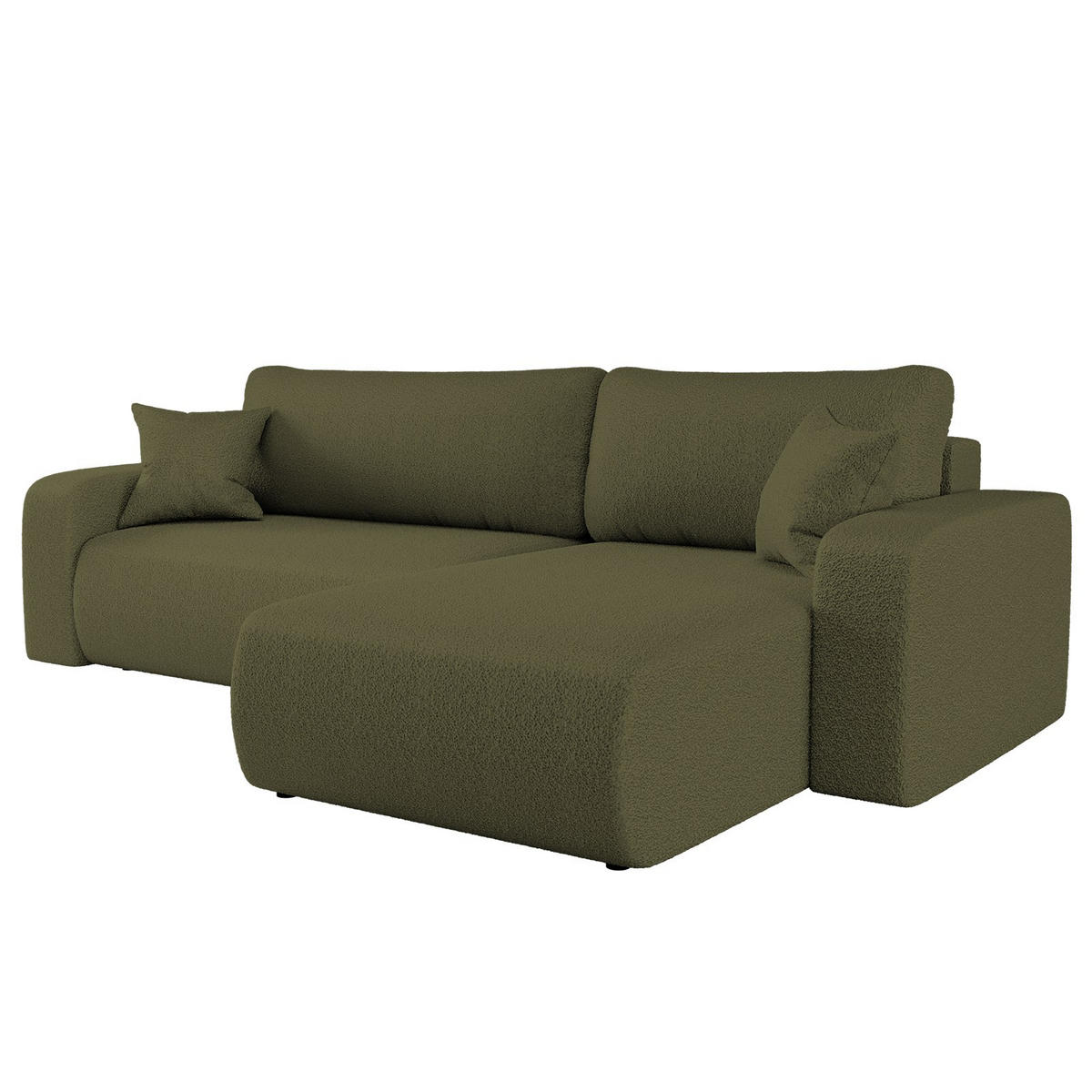 SCHLAFSOFA MILANO XL Und Bettkasten Stoff Quelle Olive Rechts - Olivgrün, Holz (274/82/145cm) - Kaiser Möbel