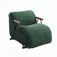 XXL-SESSEL mit Armlehnen, Cord Loungesessel, Ergonomisch, Grün - Grün, Textil/Metall (71/75/100cm) - LVHOM