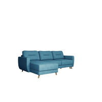 ECKSOFA Marlies In Opera Velvet - Blau, Holzwerkstoff/Textil (233/140cm) - Fun Möbel
