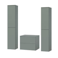 BADMÖBEL-SET Color Aloe 3-Teilig (2S 60 + 2D 160 X2) - Dunkelgrün, Holzwerkstoff (140/160/45cm) - mzm24