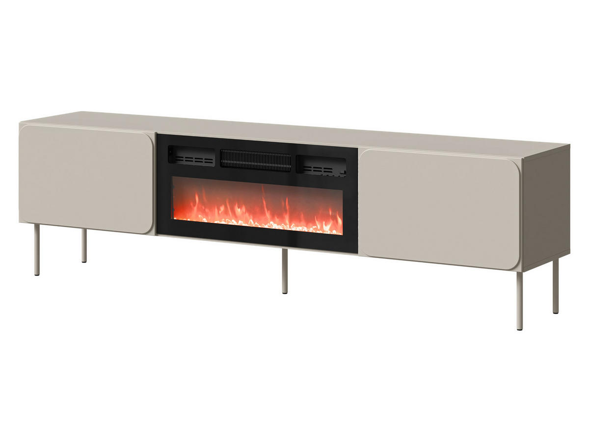 TV-LOWBOARD Rafael 200 EF mit Kamin - Kaschmir, Holzwerkstoff/Metall (200/58/40cm) - MIRJAN24